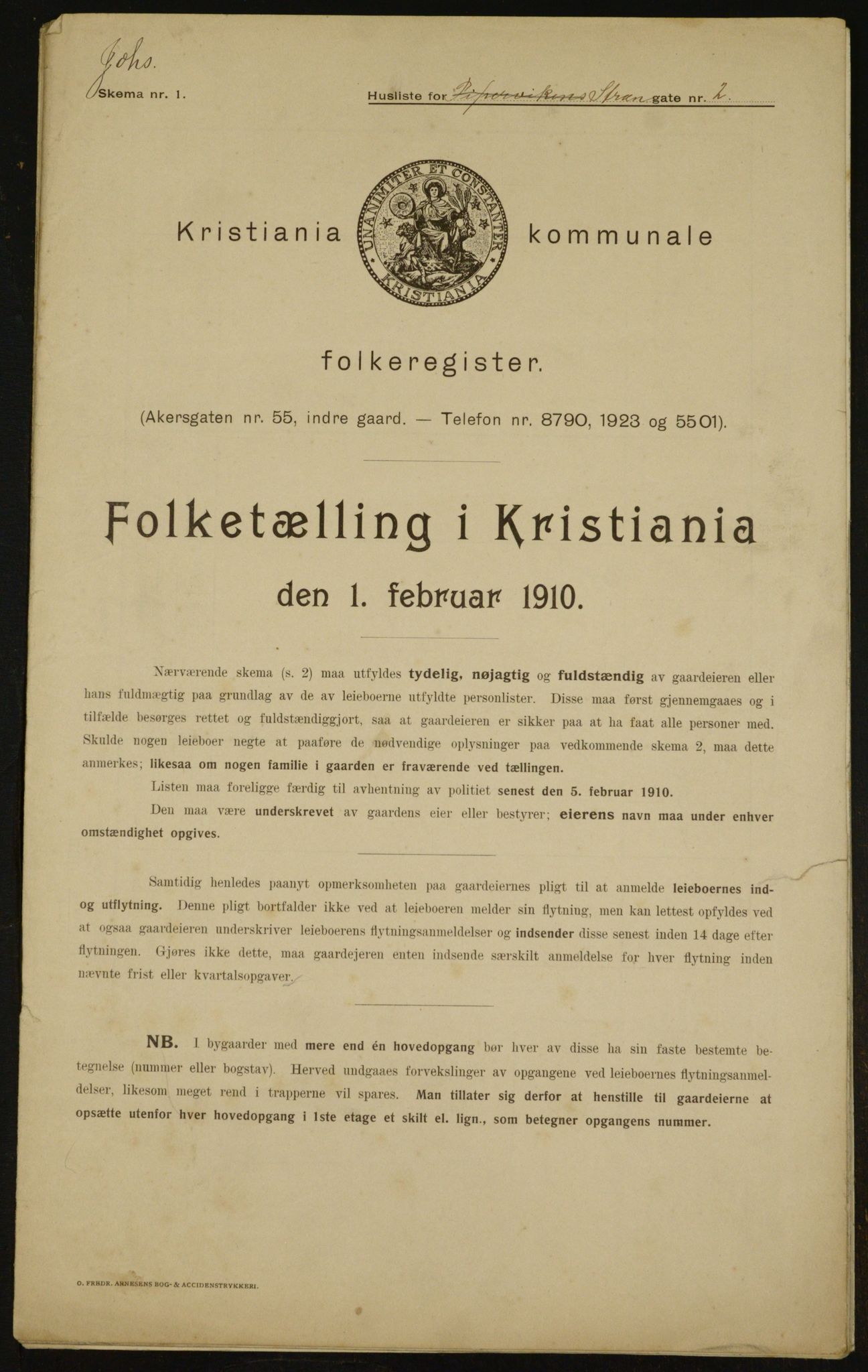 OBA, Kommunal folketelling 1.2.1910 for Kristiania, 1910, s. 98408