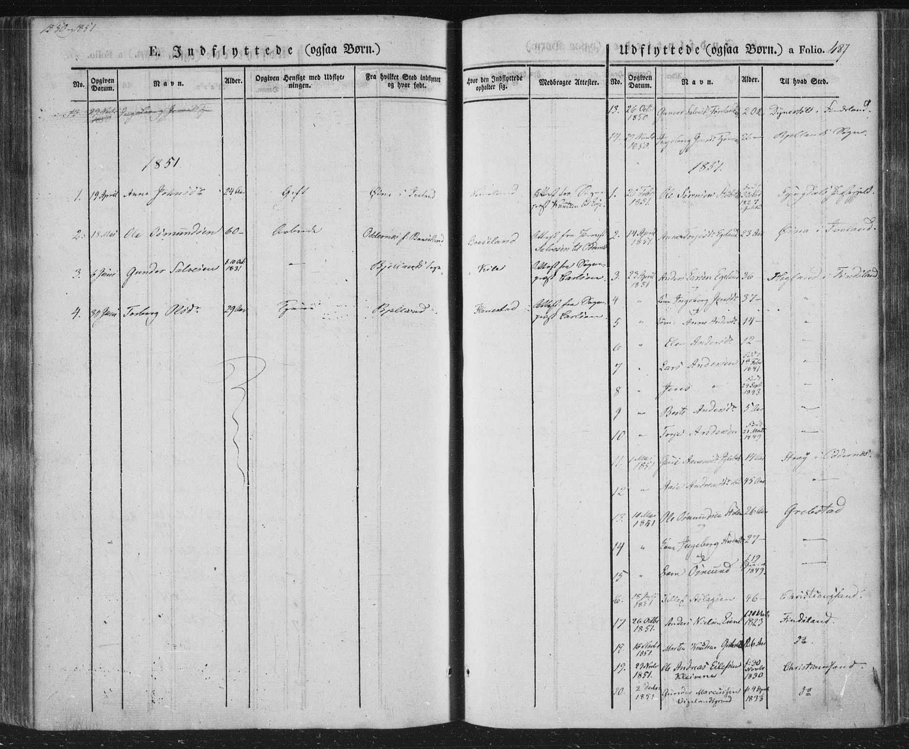 Vennesla sokneprestkontor, SAK/1111-0045/Fa/Fac/L0004: Ministerialbok nr. A 4, 1834-1855, s. 487