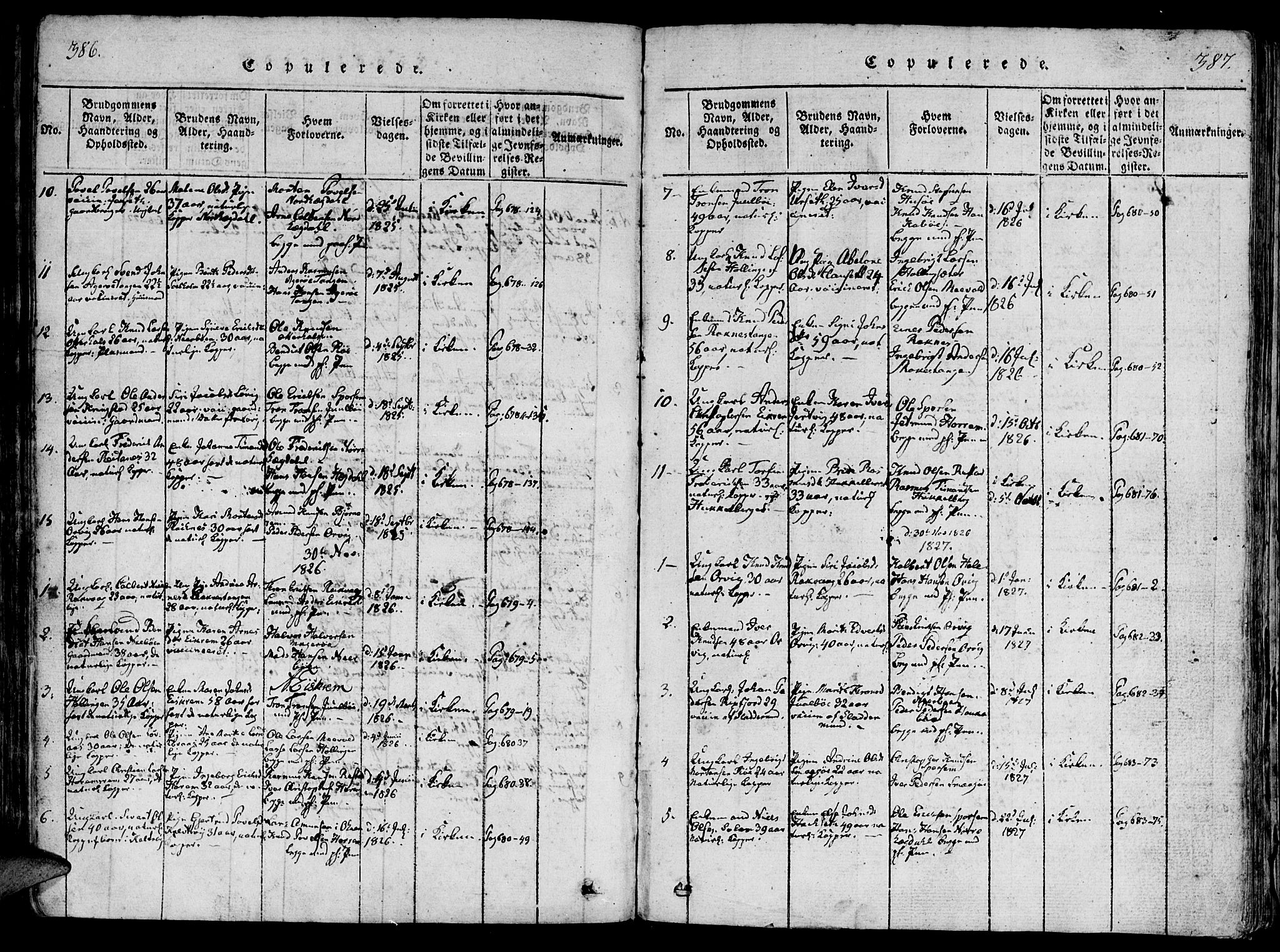 Ministerialprotokoller, klokkerbøker og fødselsregistre - Møre og Romsdal, SAT/A-1454/560/L0718: Ministerialbok nr. 560A02, 1817-1844, s. 386-387
