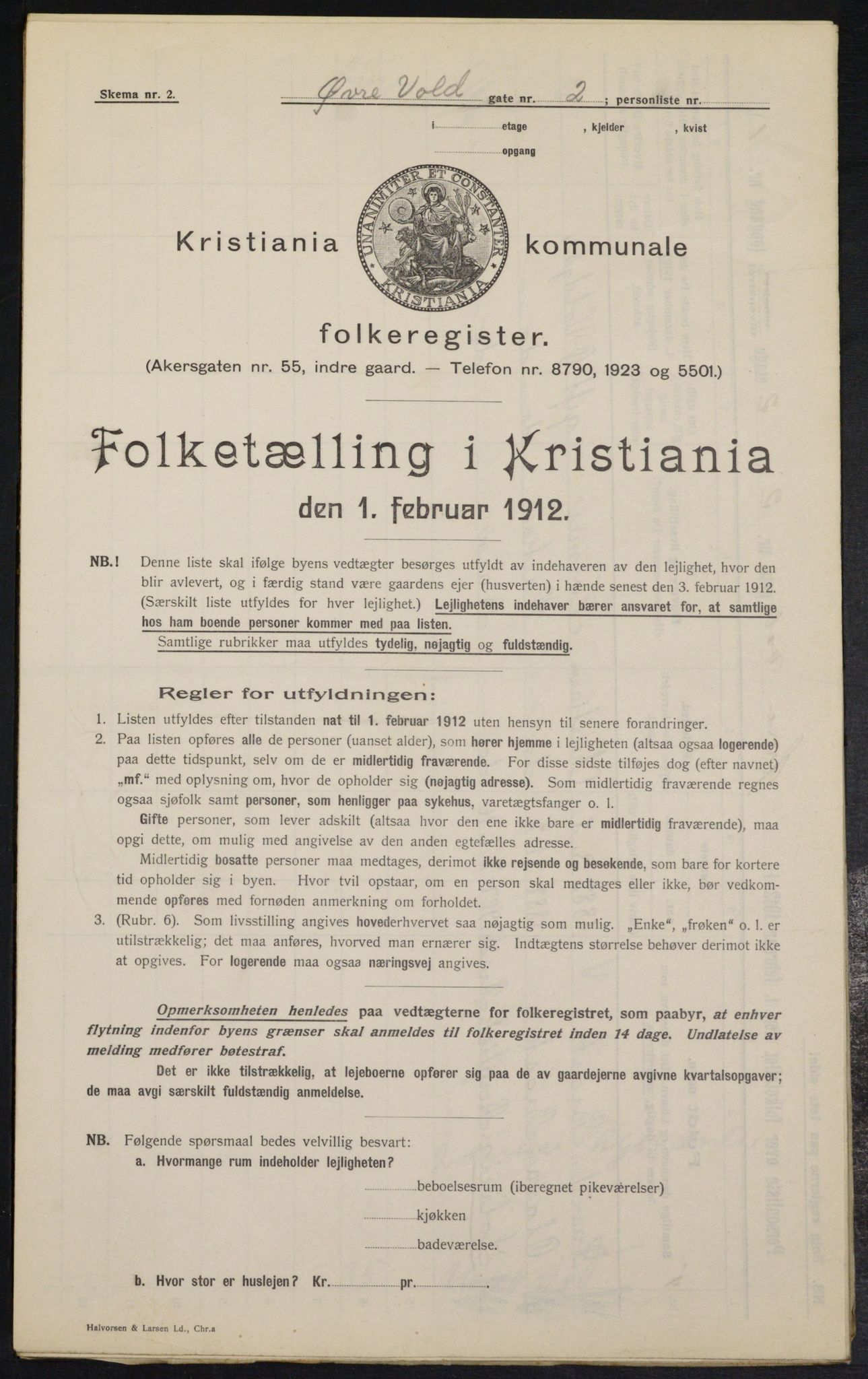OBA, Kommunal folketelling 1.2.1912 for Kristiania, 1912, s. 130093
