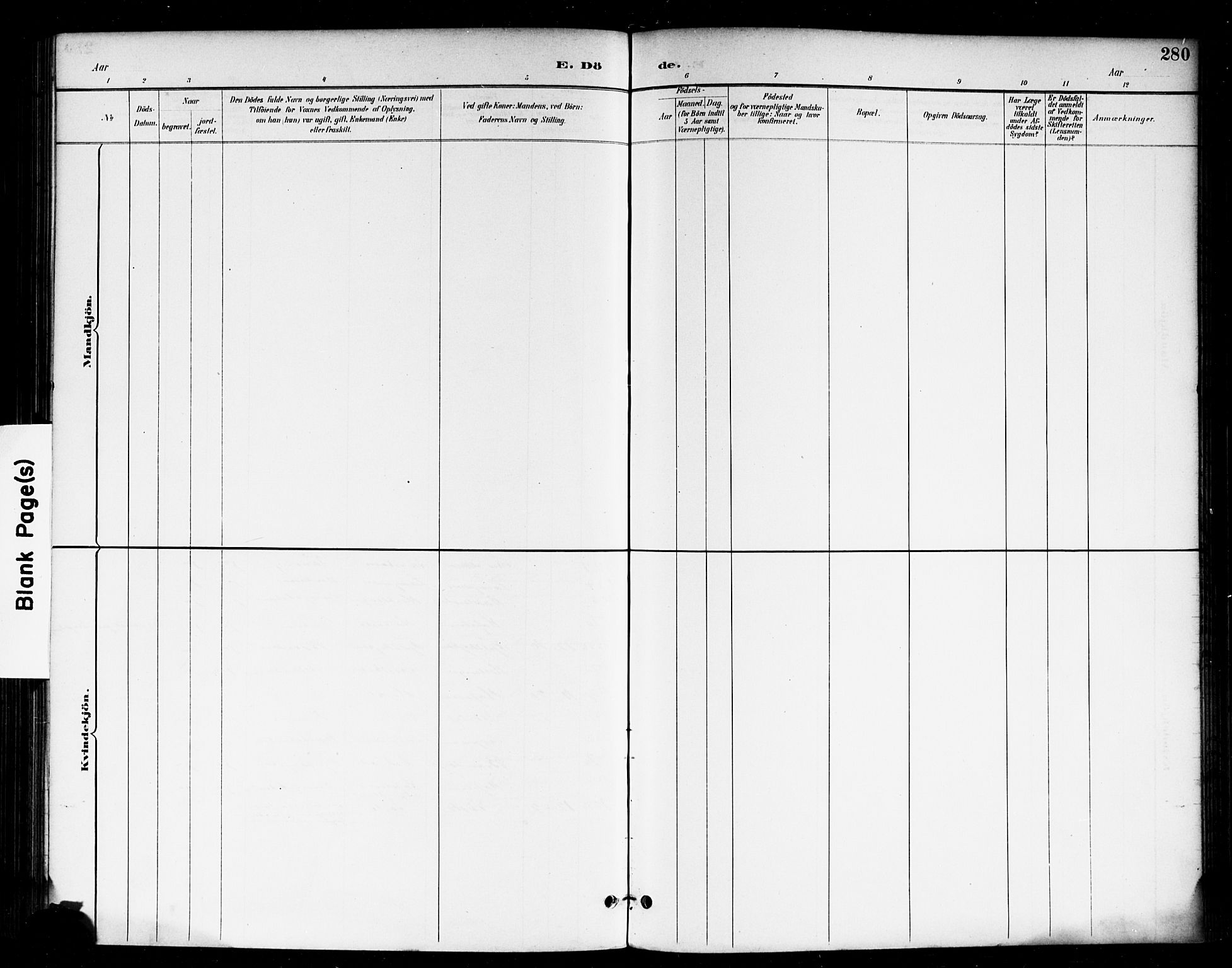 Skjeberg prestekontor Kirkebøker, AV/SAO-A-10923/F/Fa/L0009: Ministerialbok nr. I 9, 1886-1897, s. 280