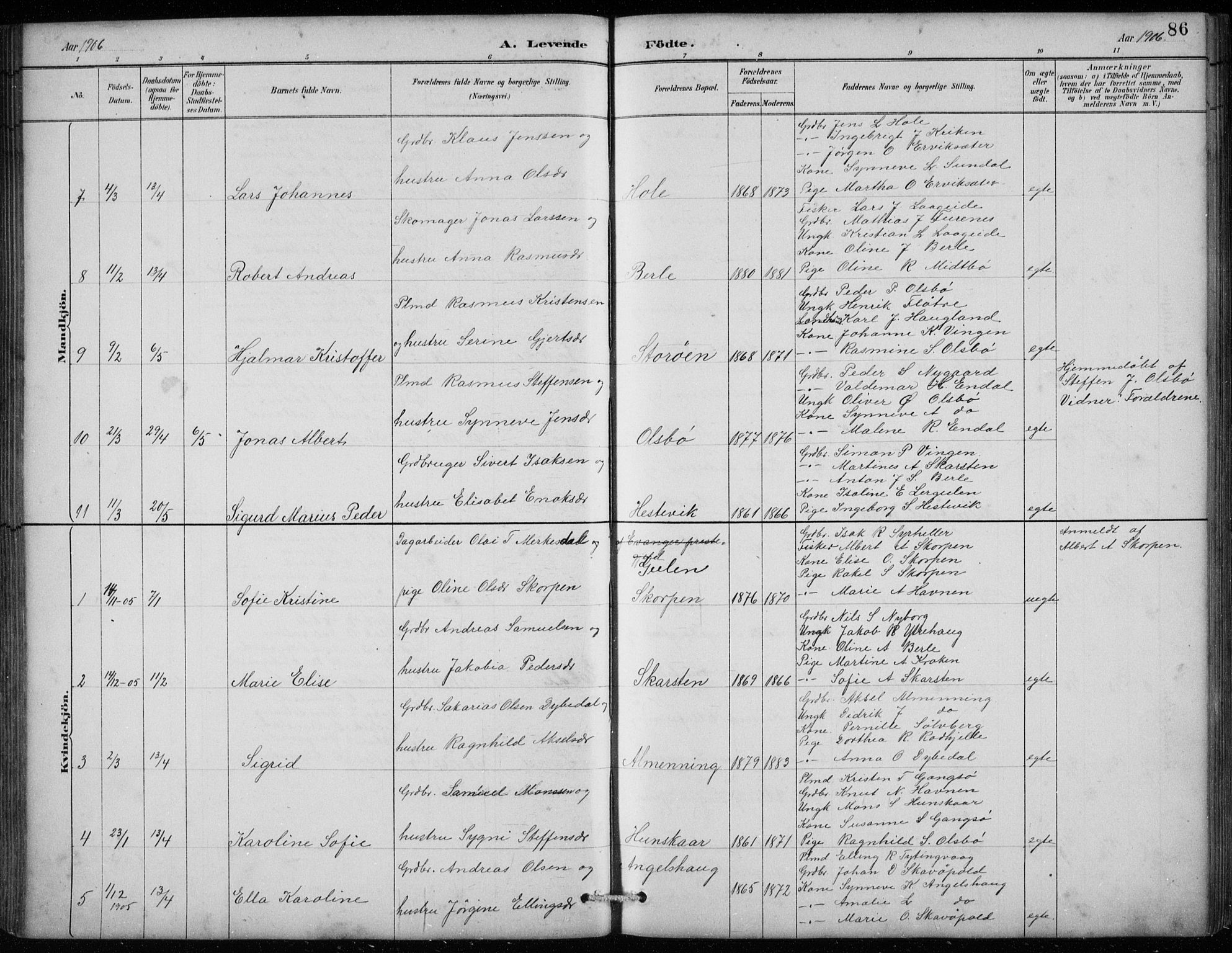 Davik sokneprestembete, AV/SAB-A-79701/H/Hab/Habc/L0002: Klokkerbok nr. C 2, 1889-1906, s. 86