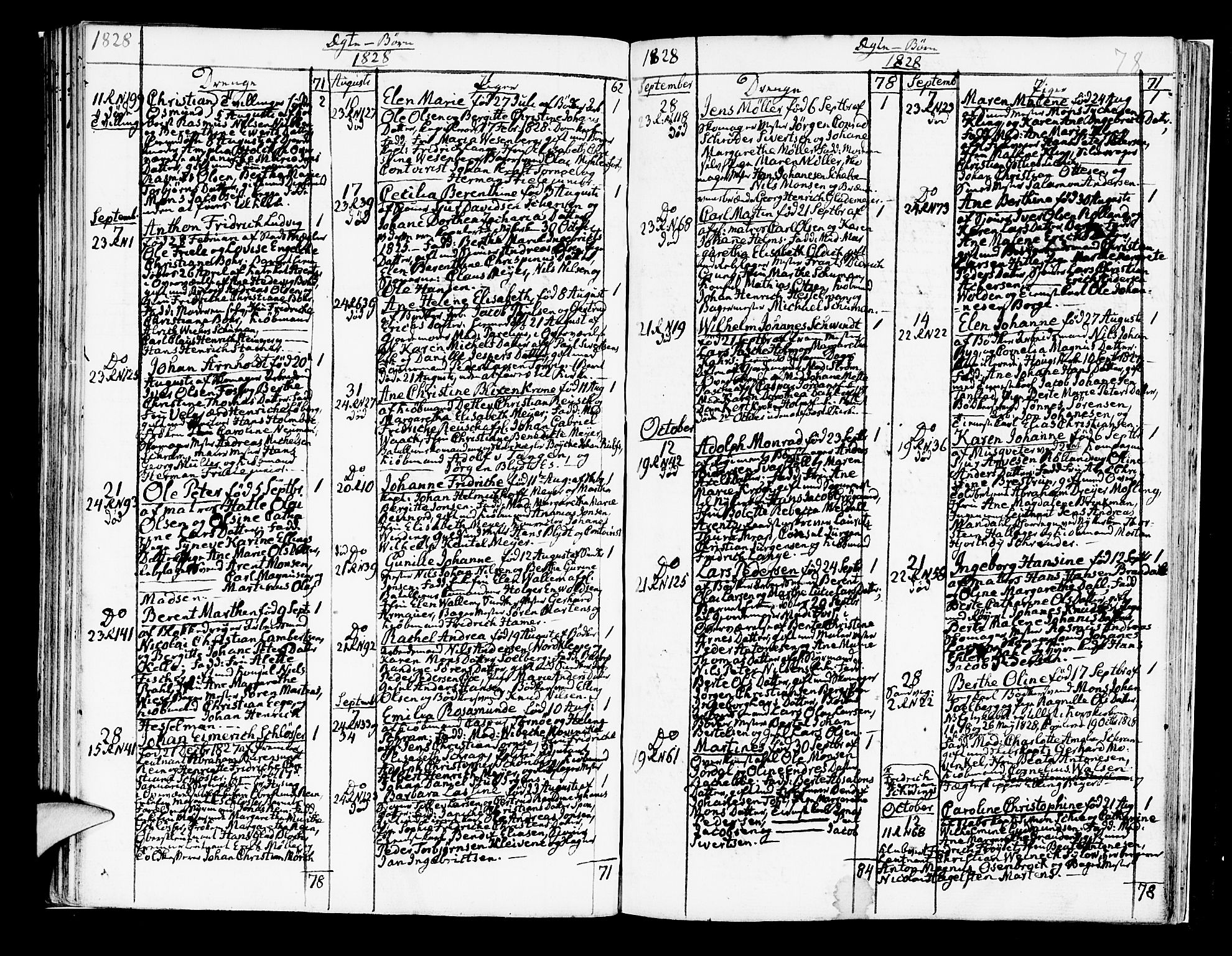 Korskirken sokneprestembete, SAB/A-76101/H/Hab: Klokkerbok nr. A 4, 1820-1832, s. 78