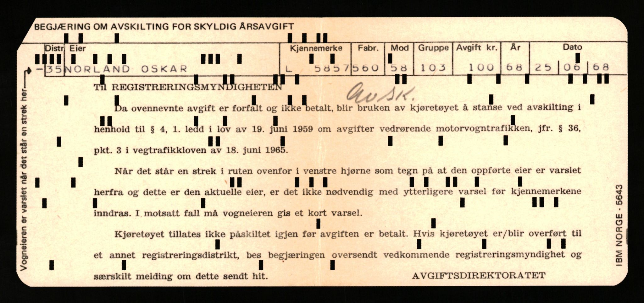 Stavanger trafikkstasjon, AV/SAST-A-101942/0/F/L0015: L-5500 - L-5949, 1930-1971, s. 1593