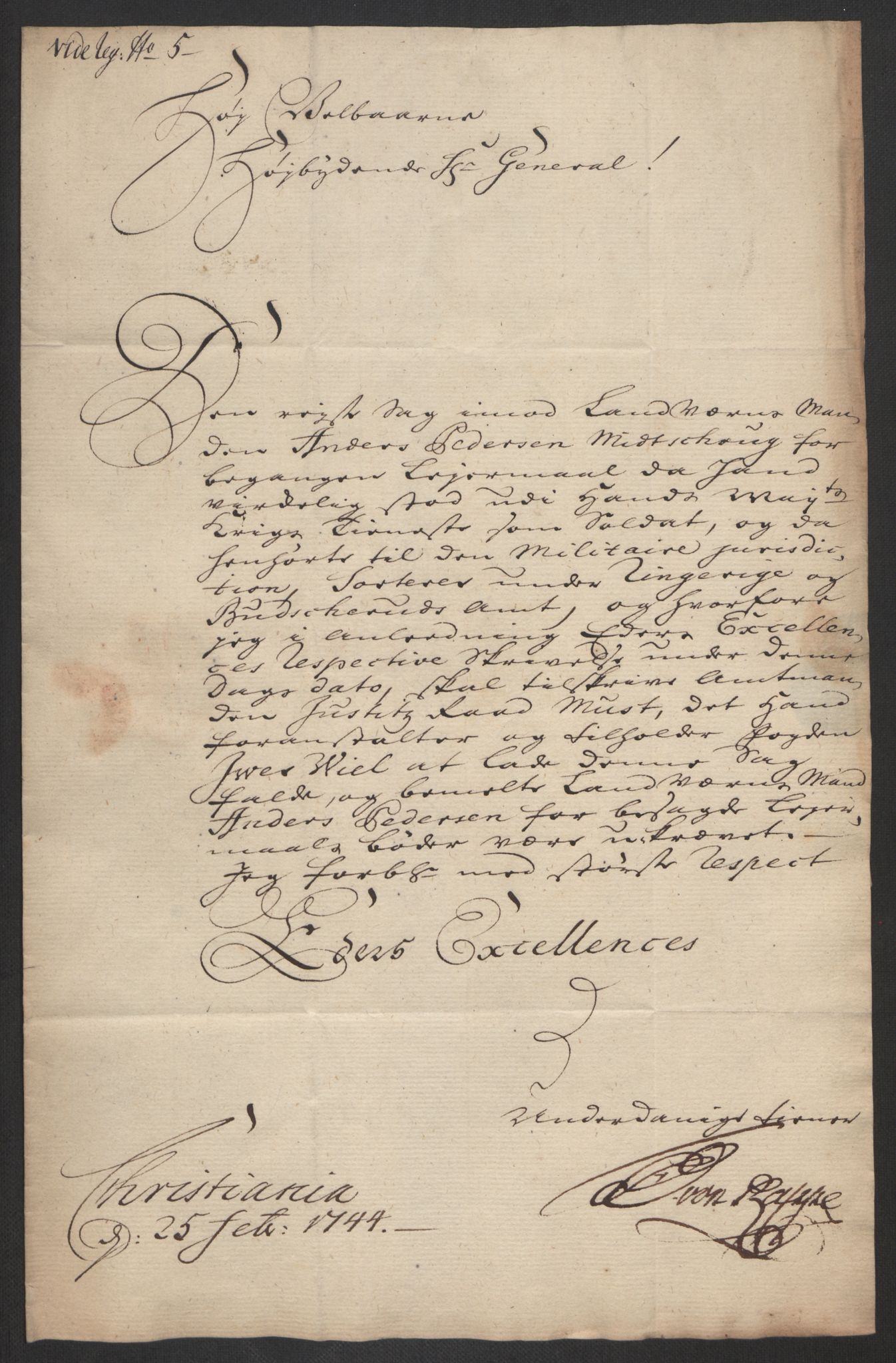 Kommanderende general (KG I) med Det norske krigsdirektorium, AV/RA-EA-5419/D/L0062: Stattholderens, stiftamtmenns og amtmenns brev, 1741-1745, s. 259