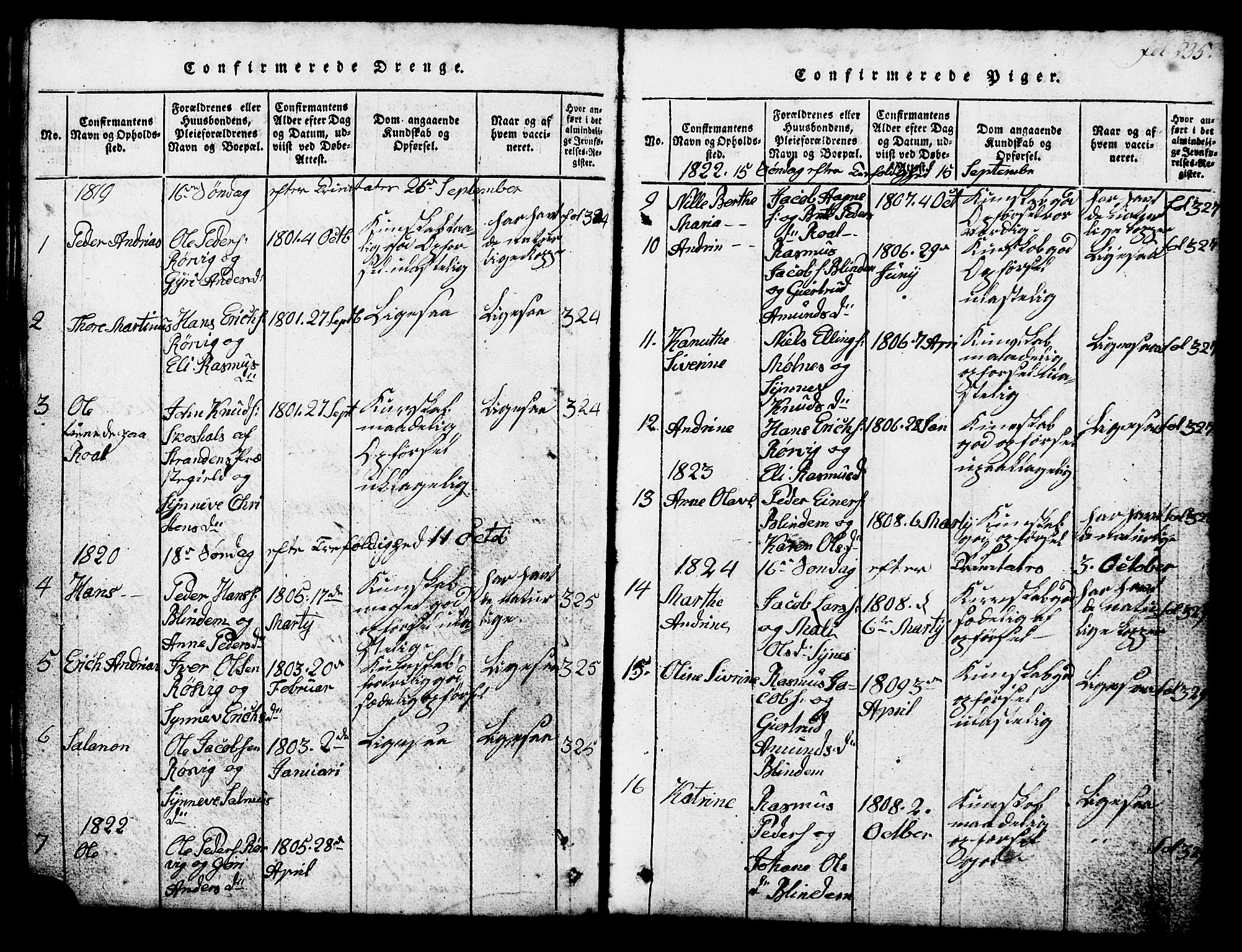 Ministerialprotokoller, klokkerbøker og fødselsregistre - Møre og Romsdal, AV/SAT-A-1454/537/L0520: Klokkerbok nr. 537C01, 1819-1868, s. 235