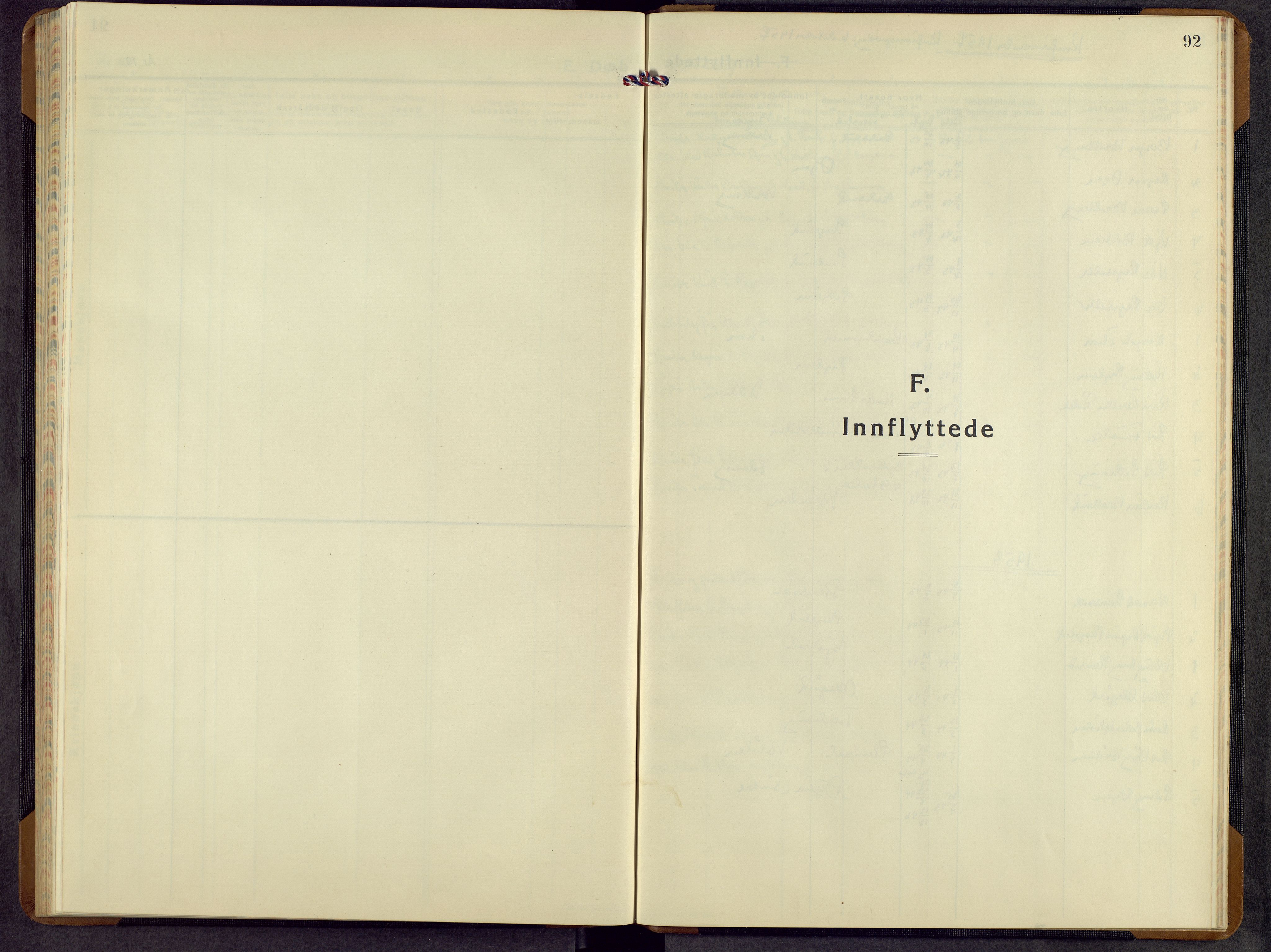 Etnedal prestekontor, SAH/PREST-130/H/Ha/Hab/Habb/L0003: Klokkerbok nr. II 3, 1935-1962, s. 92