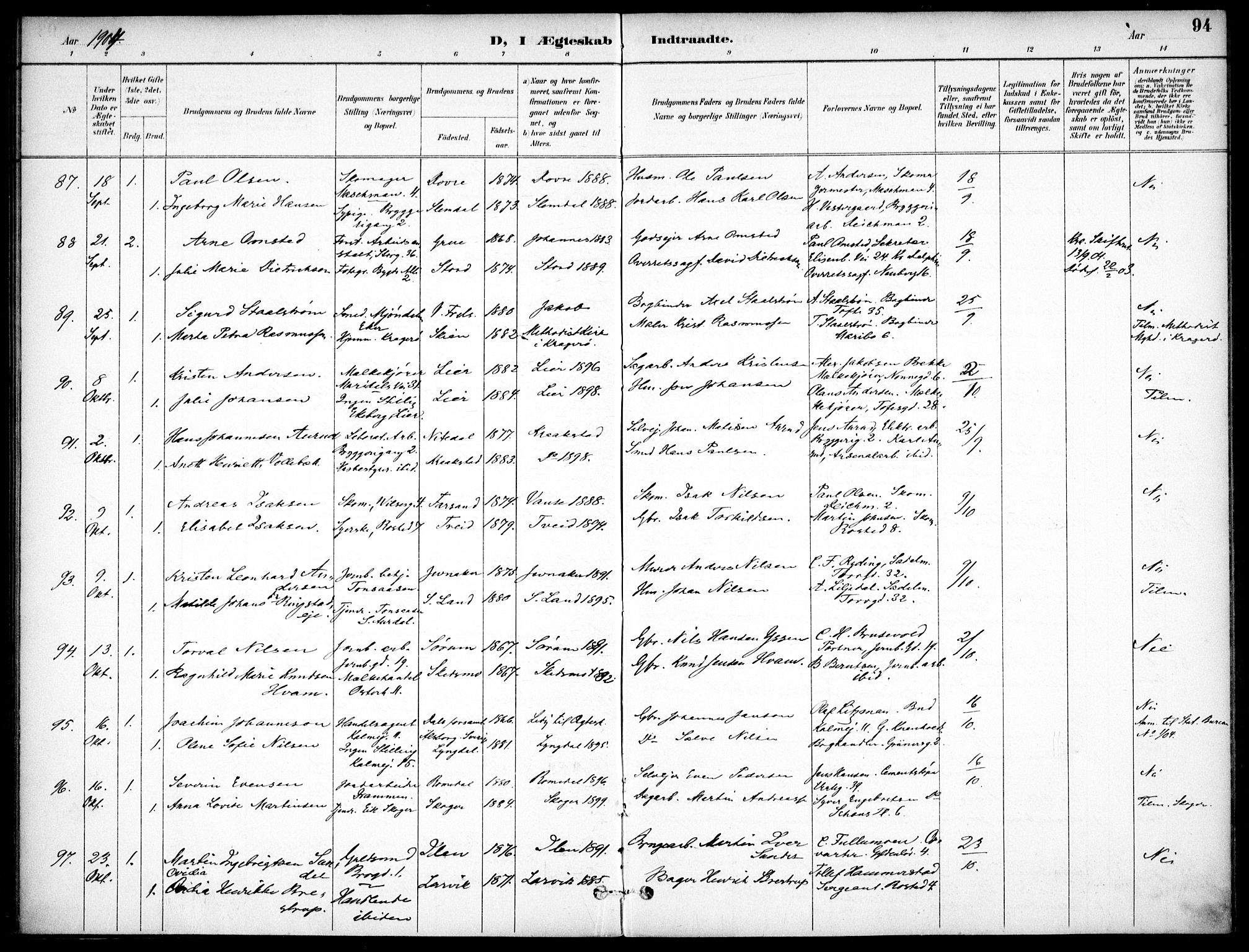 Jakob prestekontor Kirkebøker, AV/SAO-A-10850/F/Fa/L0006: Ministerialbok nr. 6, 1895-1908, s. 94