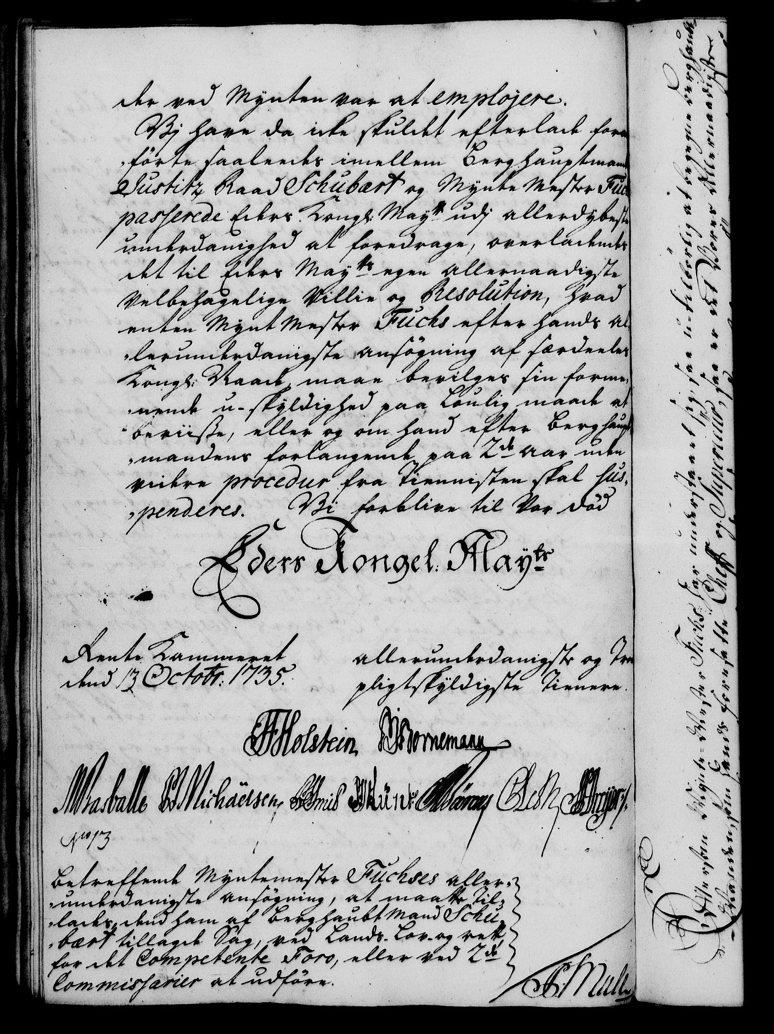 Rentekammeret, Kammerkanselliet, RA/EA-3111/G/Gf/Gfa/L0018: Norsk relasjons- og resolusjonsprotokoll (merket RK 52.18), 1735, s. 591
