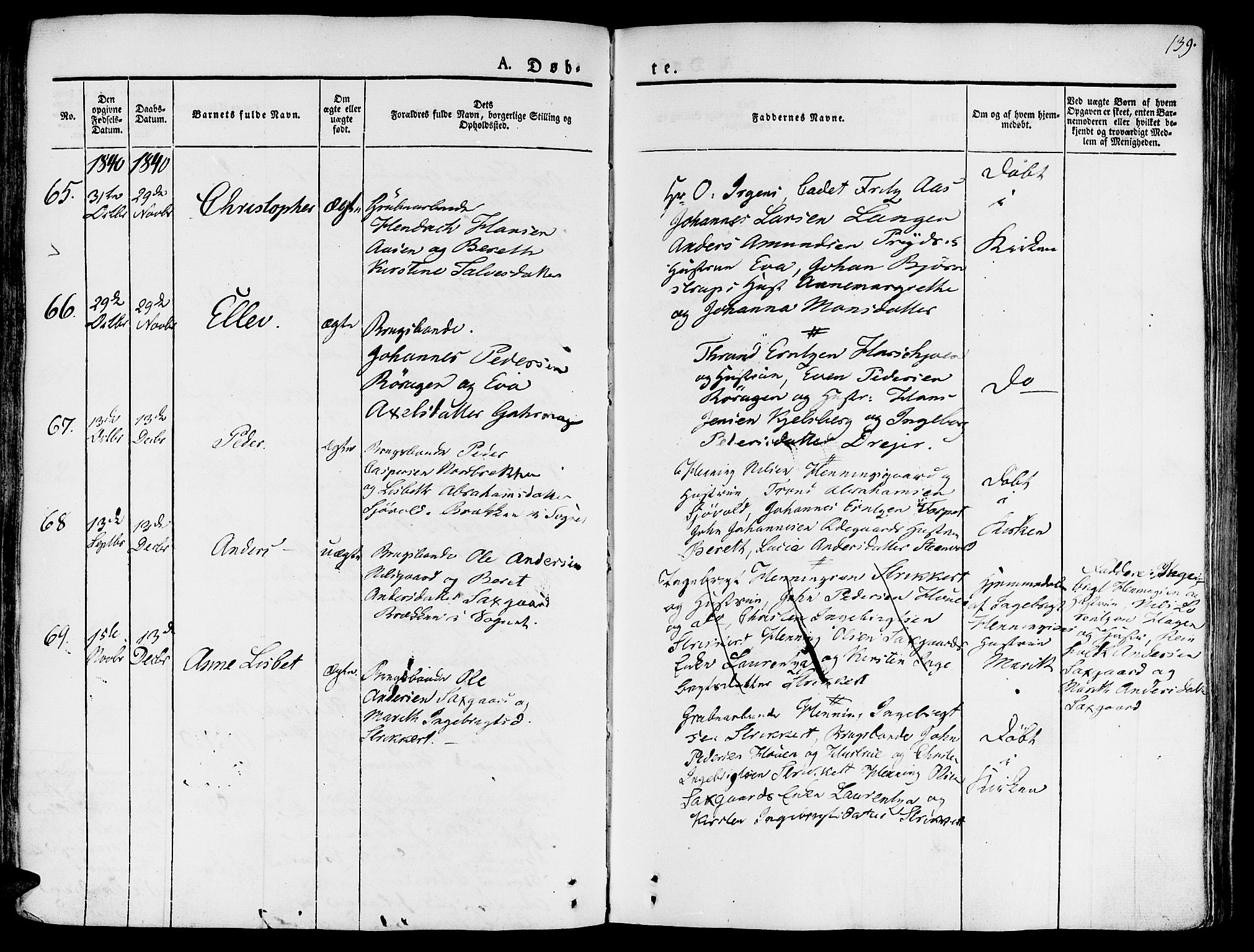 Ministerialprotokoller, klokkerbøker og fødselsregistre - Sør-Trøndelag, AV/SAT-A-1456/681/L0930: Ministerialbok nr. 681A08, 1829-1844, s. 139