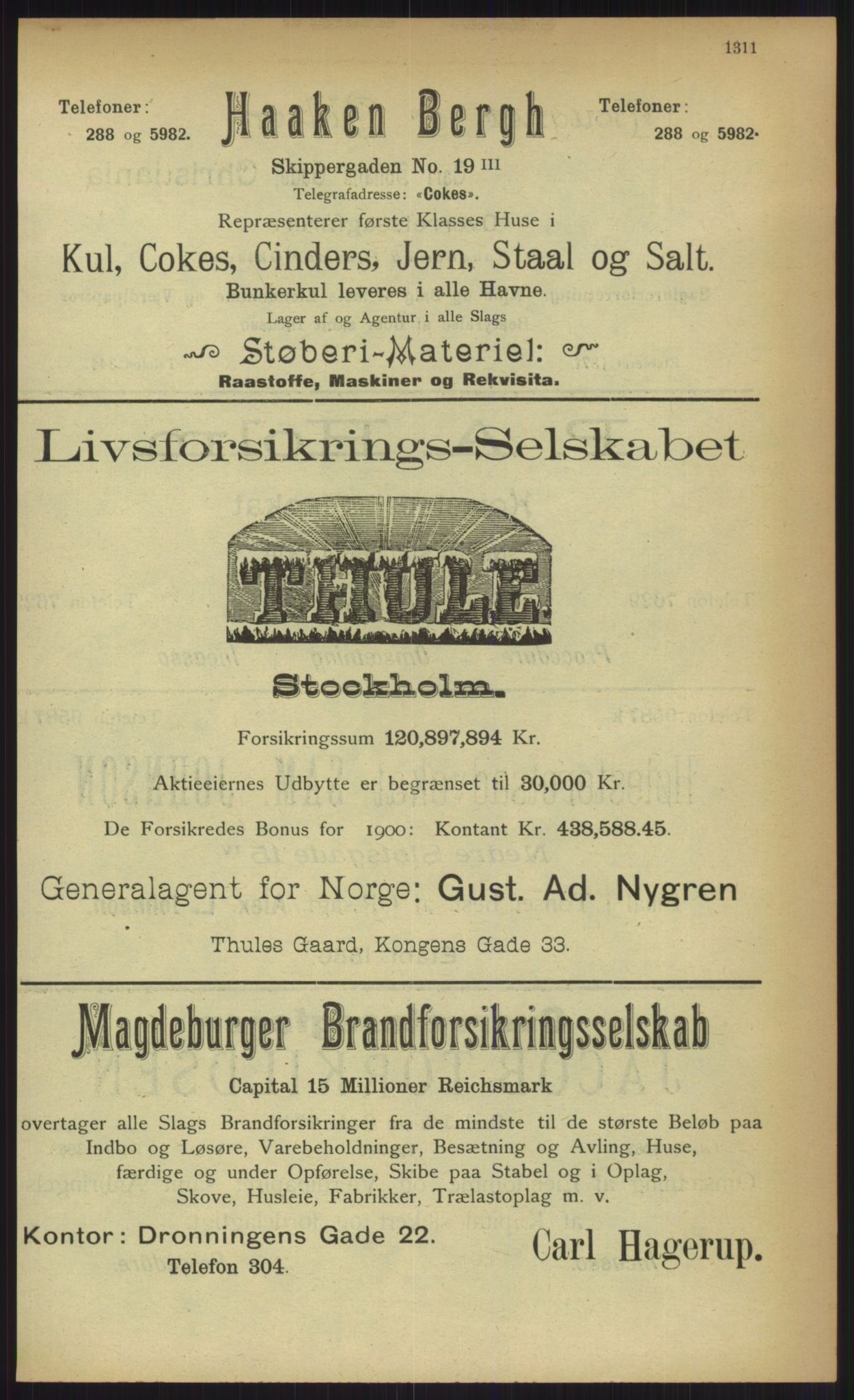Kristiania/Oslo adressebok, PUBL/-, 1903, s. 1311