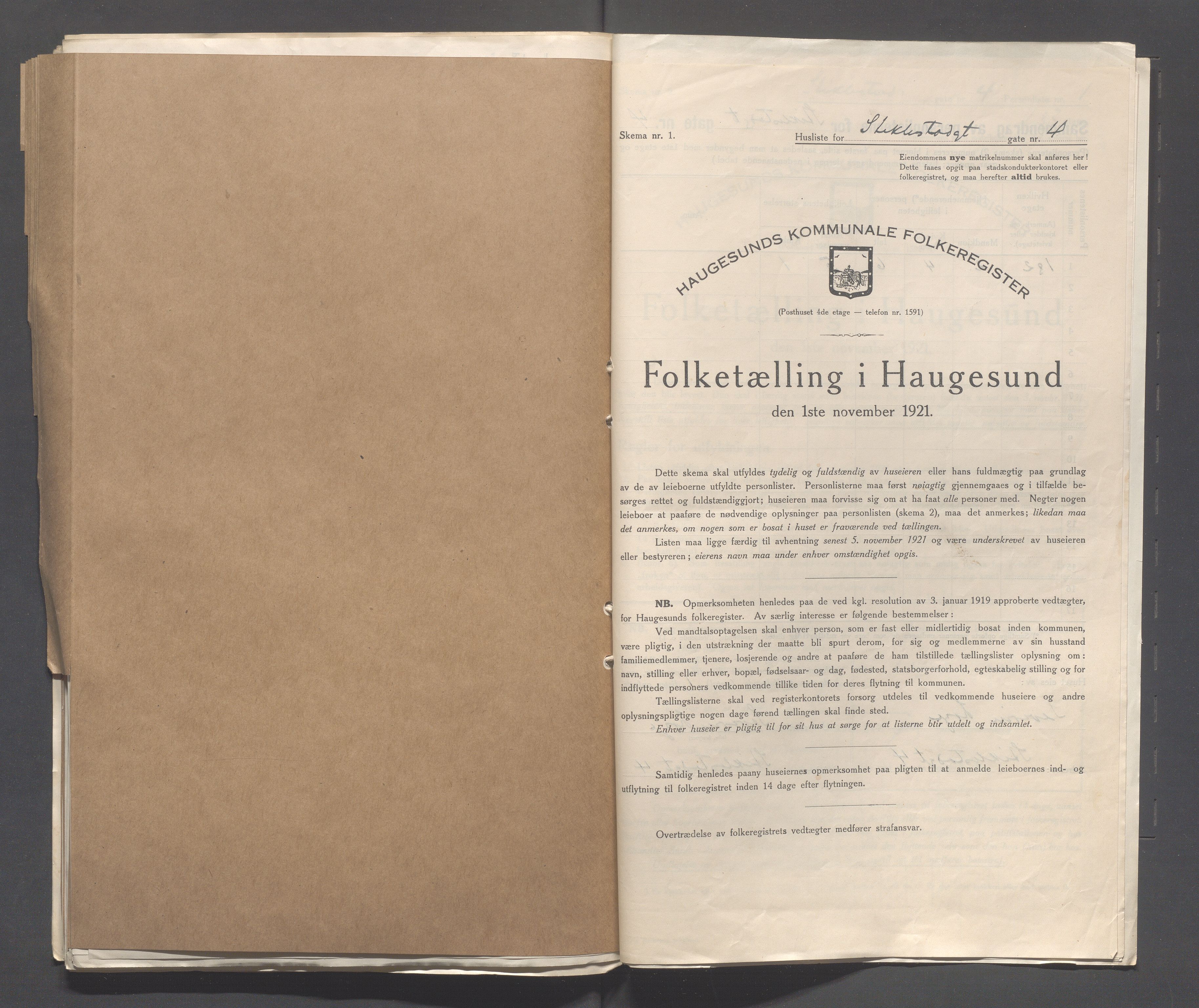 IKAR, Kommunal folketelling 1.11.1921 for Haugesund, 1921, s. 4328