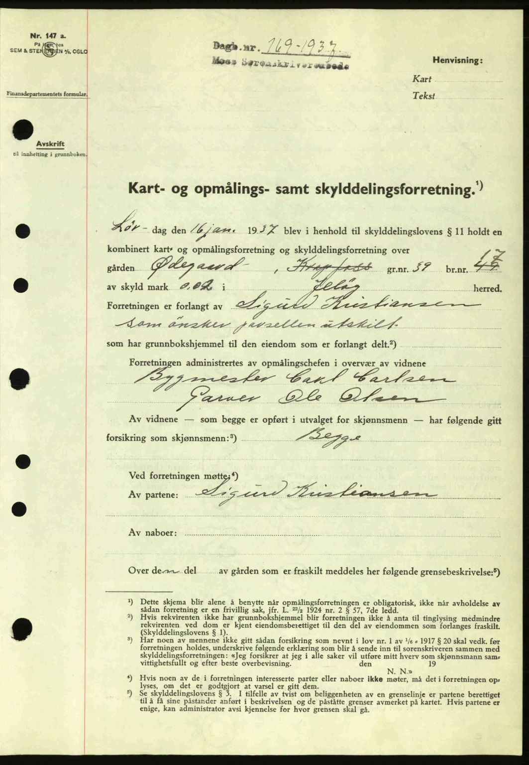 Moss sorenskriveri, SAO/A-10168: Pantebok nr. A2, 1936-1937, Dagboknr: 169/1936