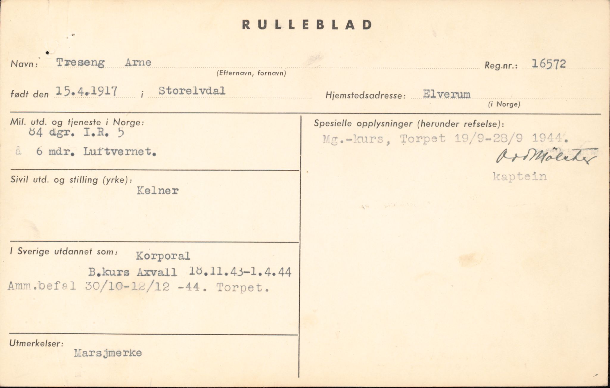 Forsvaret, Forsvarets overkommando/Luftforsvarsstaben, RA/RAFA-4079/P/Pa/L0052: Personellpapirer, 1917, s. 400