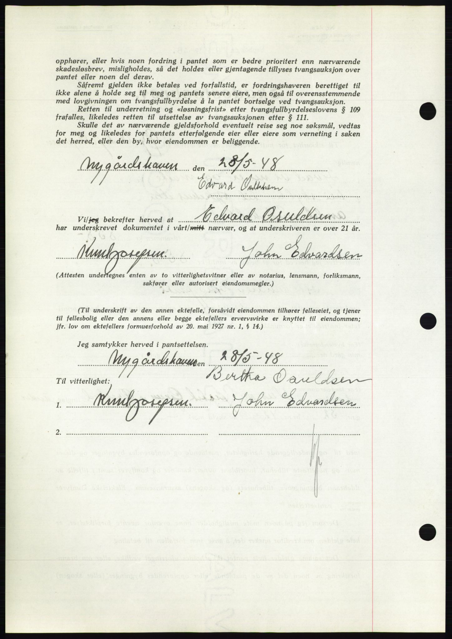 Nedenes sorenskriveri, AV/SAK-1221-0006/G/Gb/Gbb/L0005: Pantebok nr. B5, 1948-1948, Dagboknr: 919/1948