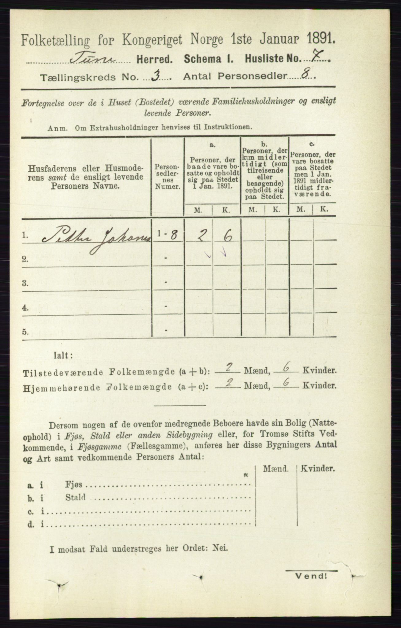 RA, Folketelling 1891 for 0130 Tune herred, 1891, s. 1406