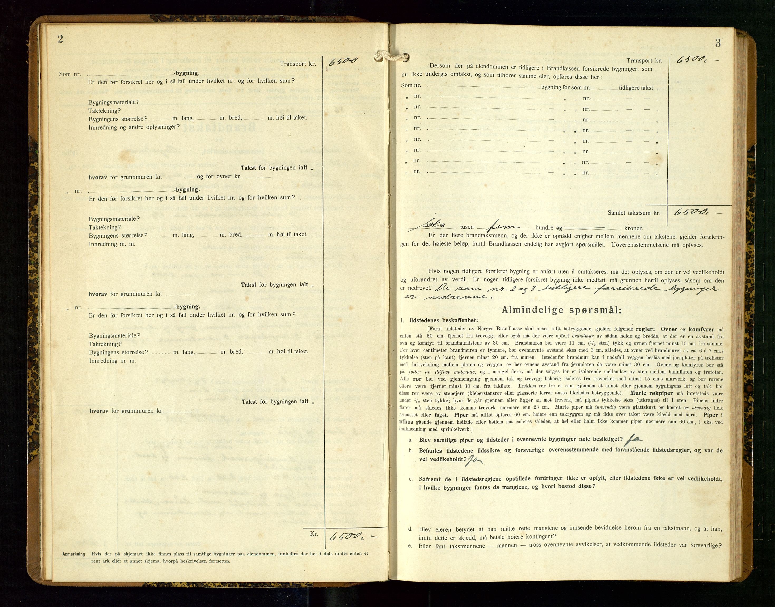 Sokndal lensmannskontor, AV/SAST-A-100417/Gob/L0007: "Brandtakst-Protokoll", 1930-1936, s. 2-3