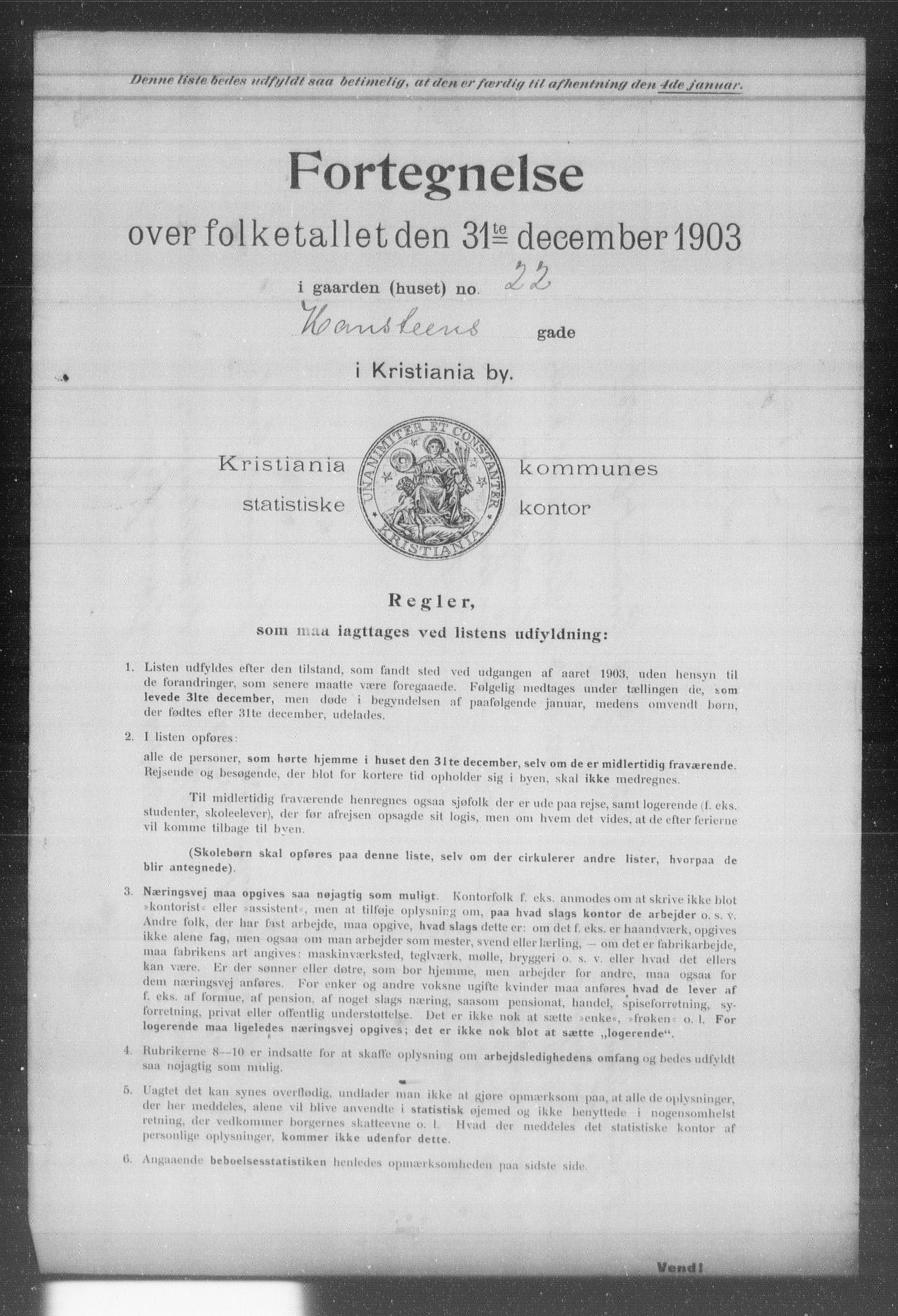 OBA, Kommunal folketelling 31.12.1903 for Kristiania kjøpstad, 1903, s. 7035