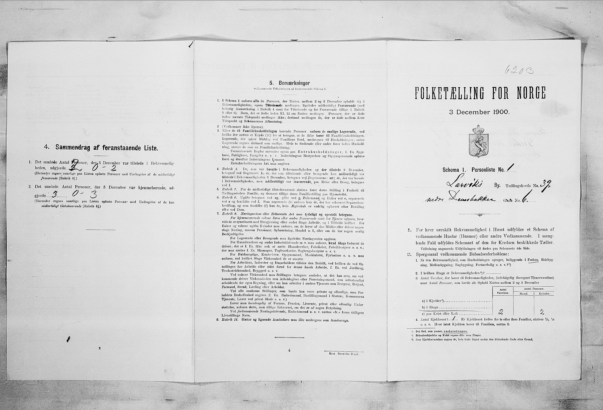 RA, Folketelling 1900 for 0707 Larvik kjøpstad, 1900, s. 5342