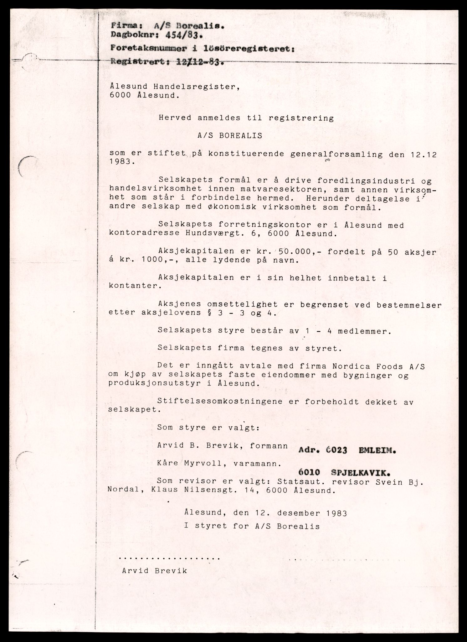 Ålesund sorenskriveri, AV/SAT-A-4383/2/J/Jd/Jde/L0024: Bilag. Aksjeselskap og andelslag Bor - Borettslaget E, 1947-1989, s. 5