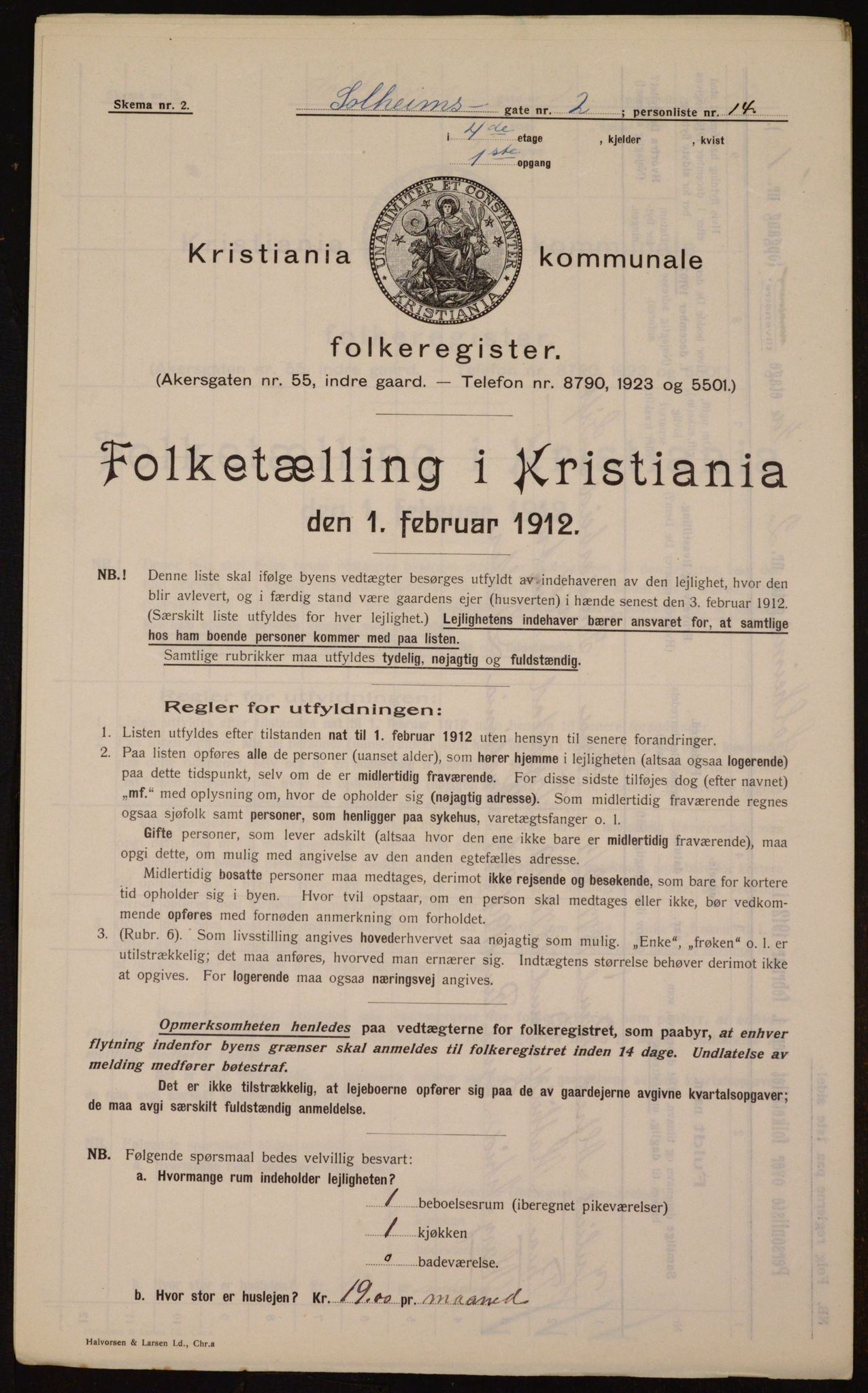 OBA, Kommunal folketelling 1.2.1912 for Kristiania, 1912, s. 99838