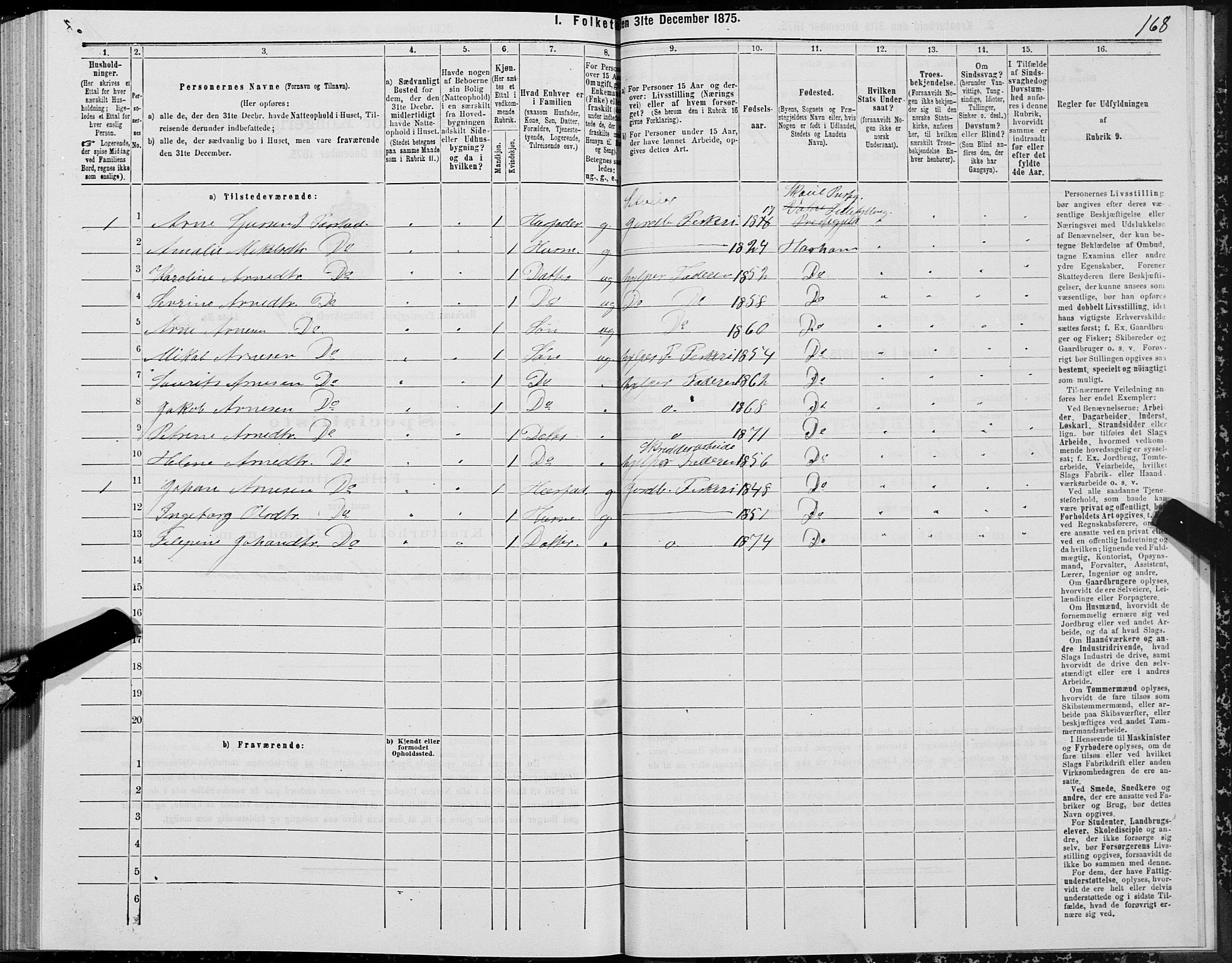 SAT, Folketelling 1875 for 1534P Haram prestegjeld, 1875, s. 2168