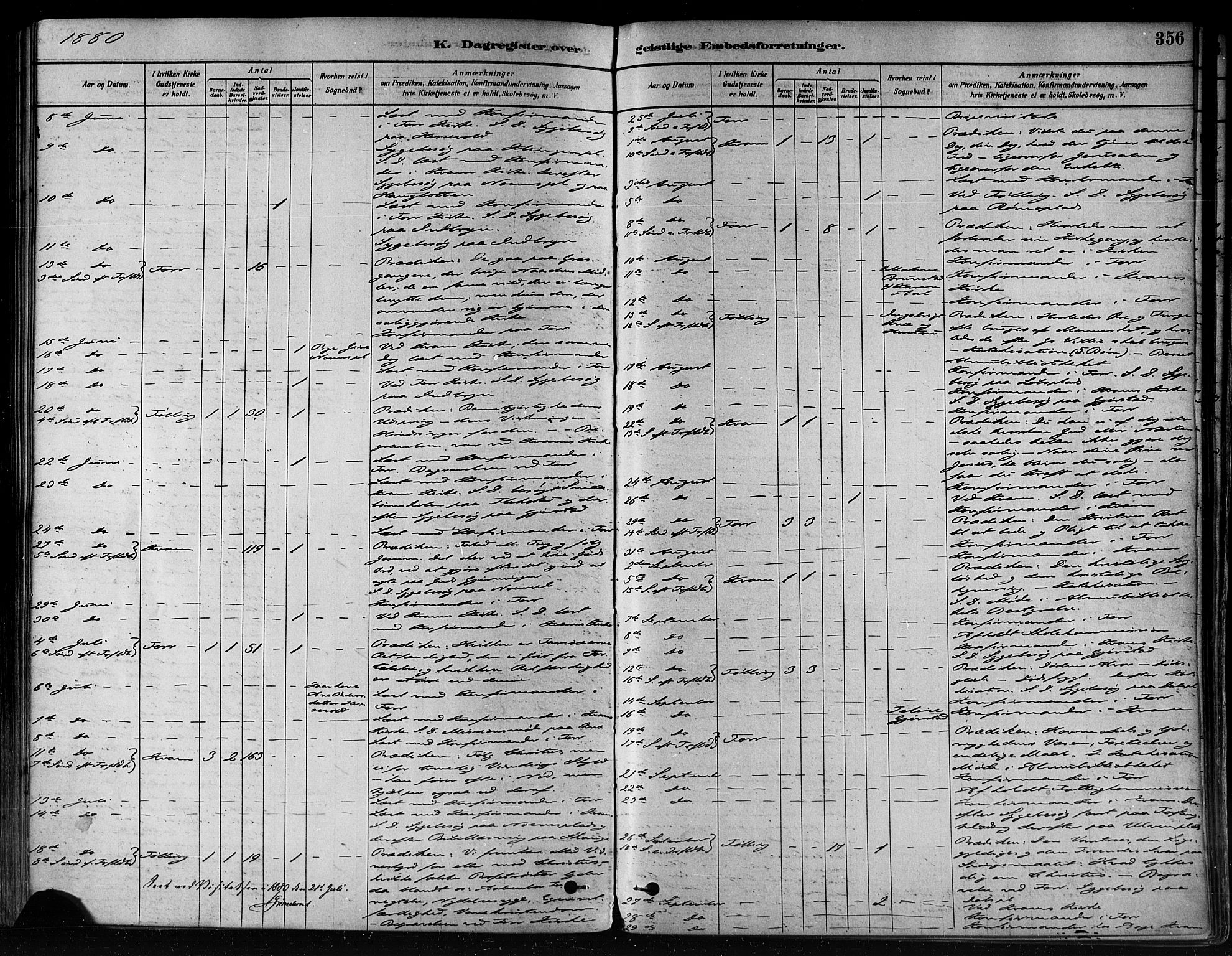 Ministerialprotokoller, klokkerbøker og fødselsregistre - Nord-Trøndelag, SAT/A-1458/746/L0448: Ministerialbok nr. 746A07 /1, 1878-1900, s. 356