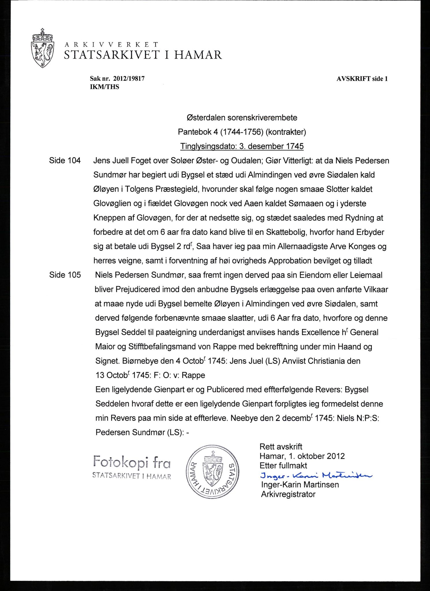Avskriftssamlingen ved Statsarkivet i Hamar, AV/SAH-AVSKRIFT-001/H/Hq/Hqa/L0004: Pantebok for Østerdalen sorenskriveri, kontrakter (NB: Solør og Østerdalen sorenskriveri), 1744-1756