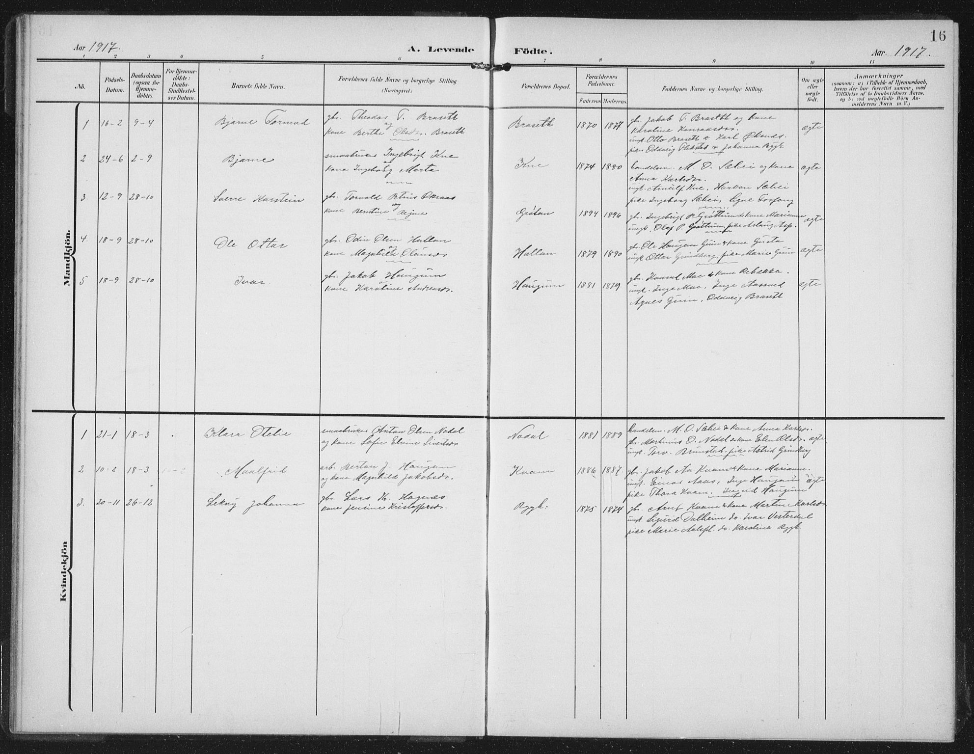 Ministerialprotokoller, klokkerbøker og fødselsregistre - Nord-Trøndelag, AV/SAT-A-1458/747/L0460: Klokkerbok nr. 747C02, 1908-1939, s. 16