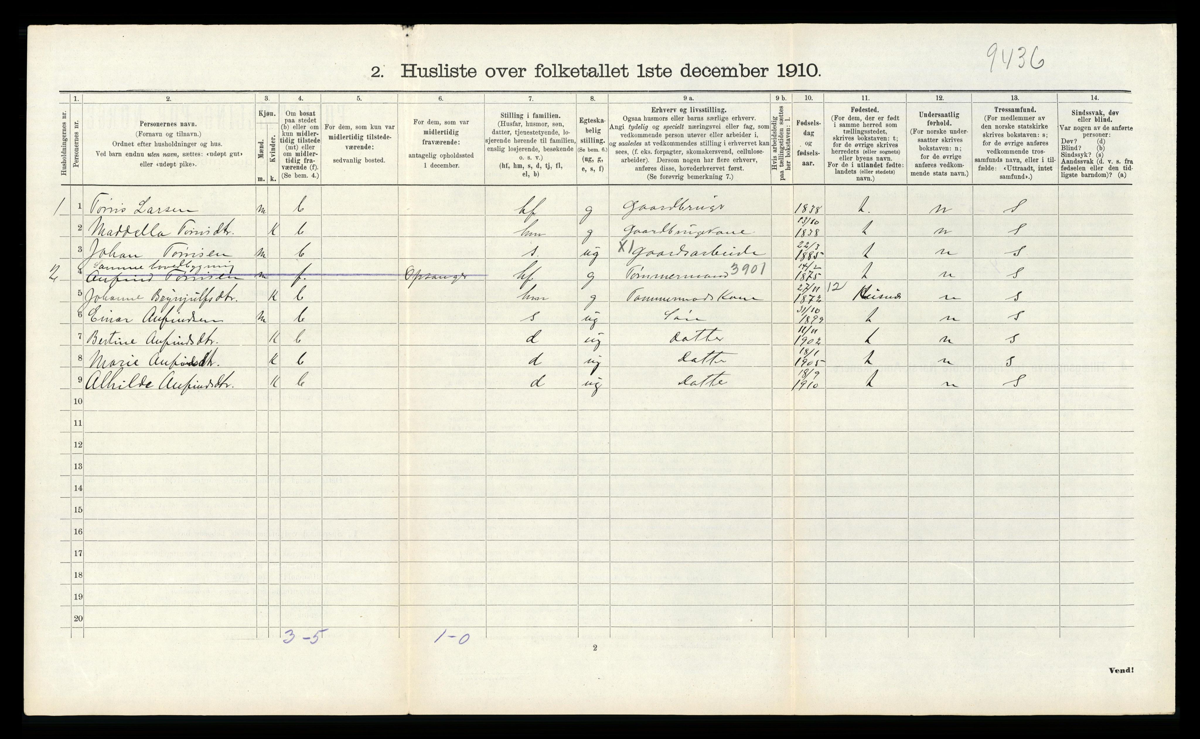 RA, Folketelling 1910 for 1212 Skånevik herred, 1910, s. 356