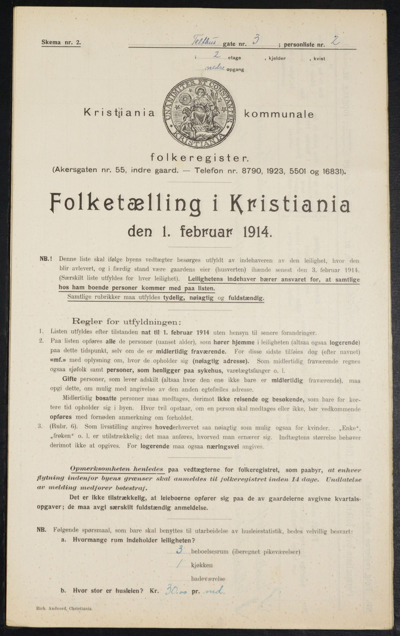 OBA, Kommunal folketelling 1.2.1914 for Kristiania, 1914, s. 108426