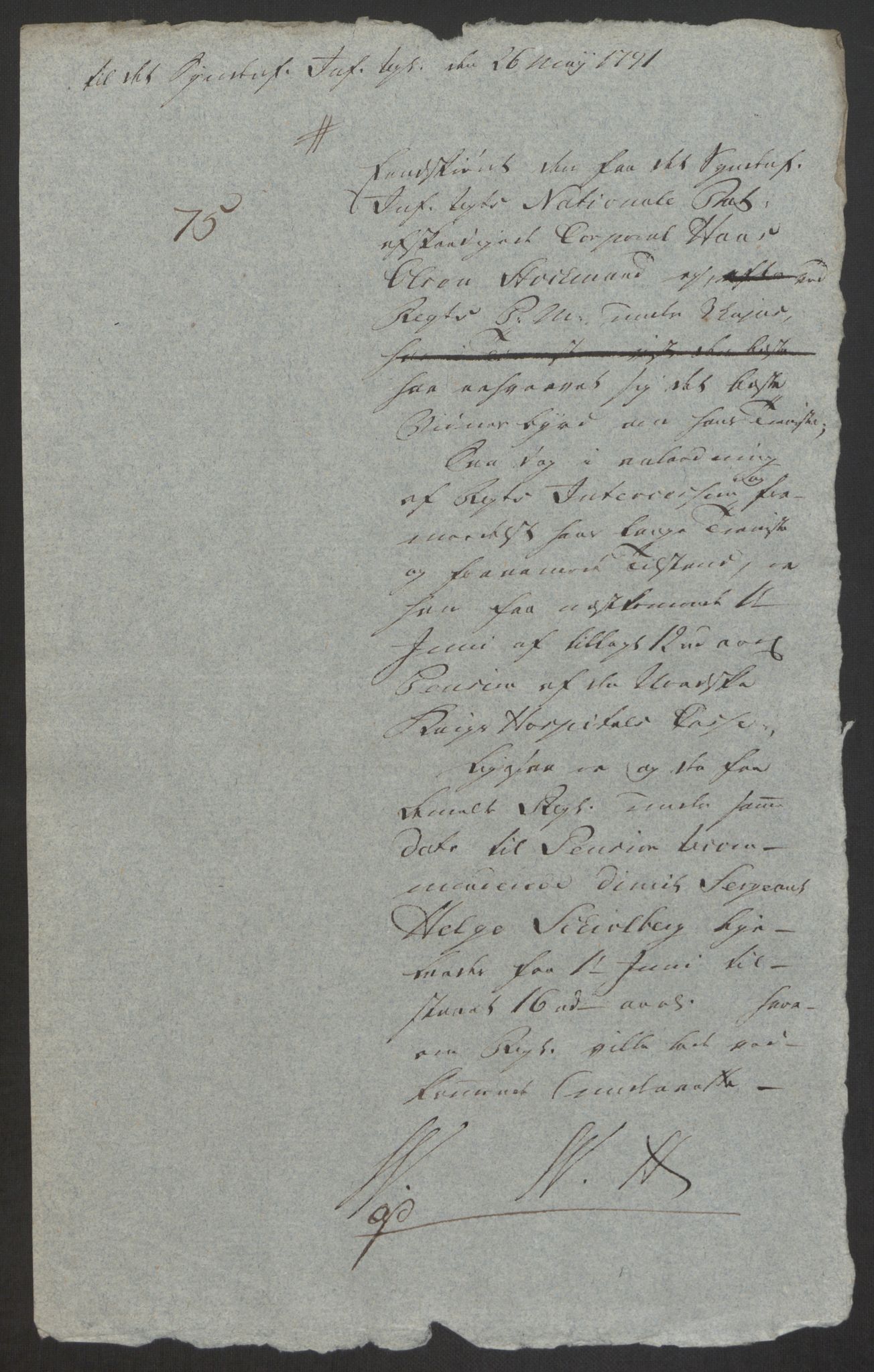 Forsvaret, Den norske kvesthuskasse/krigshospitalkasse, AV/RA-RAFA-1887/F/Fa/L0008: Konsepter, 1790-1793, s. 489