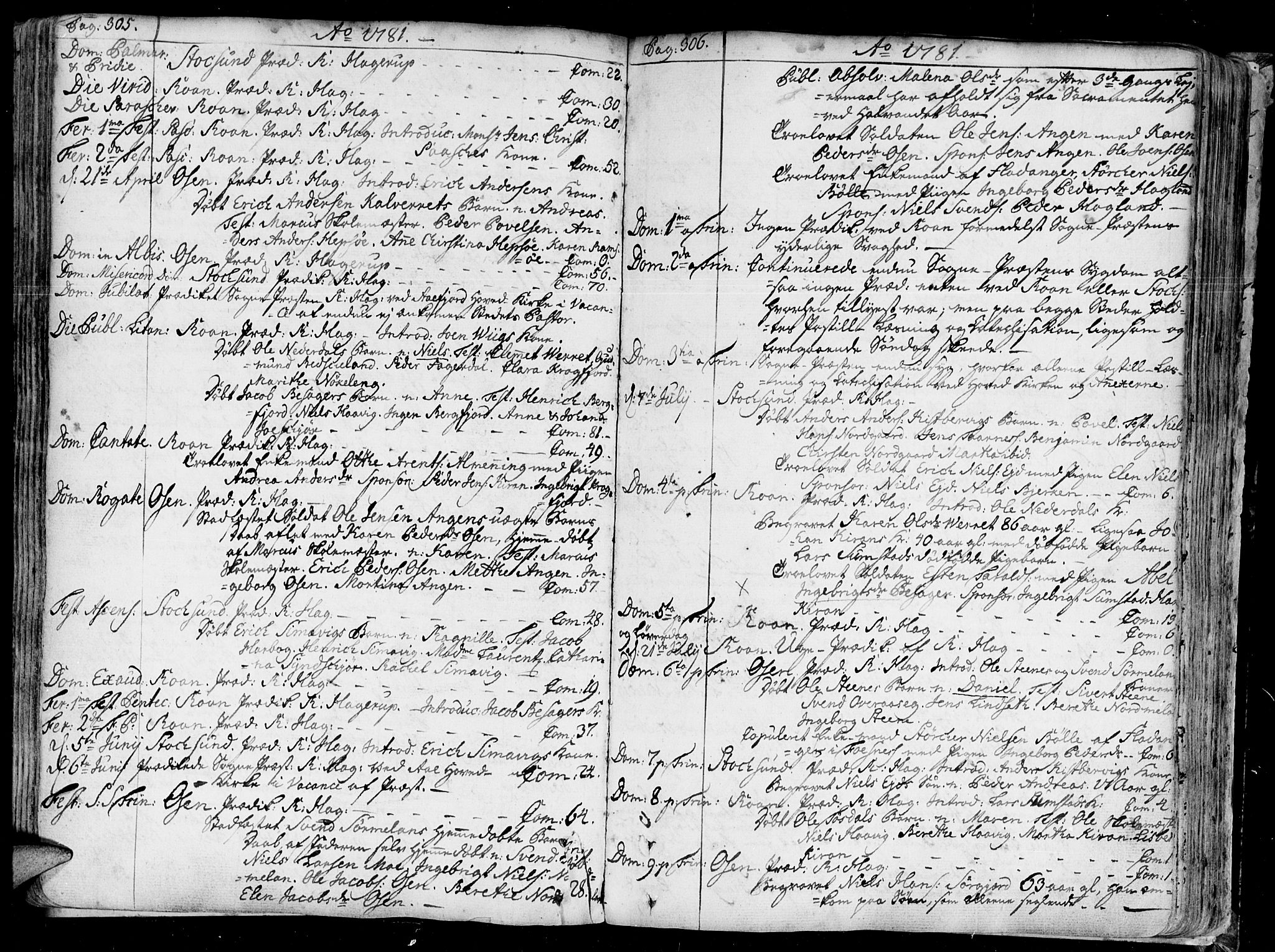 Ministerialprotokoller, klokkerbøker og fødselsregistre - Sør-Trøndelag, AV/SAT-A-1456/657/L0700: Ministerialbok nr. 657A01, 1732-1801, s. 305-306