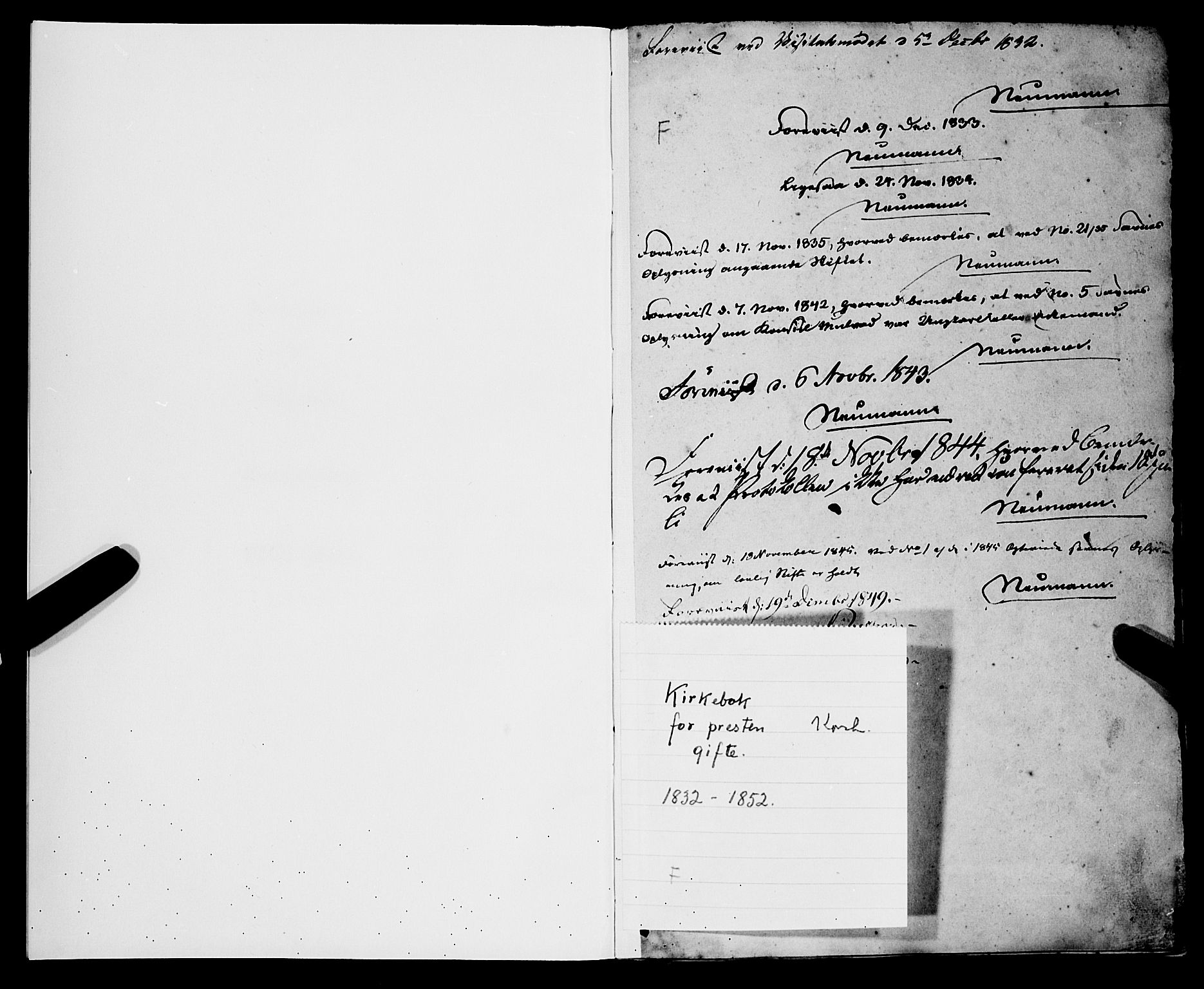 Korskirken sokneprestembete, AV/SAB-A-76101/H/Haa/L0034: Ministerialbok nr. D 1, 1832-1852