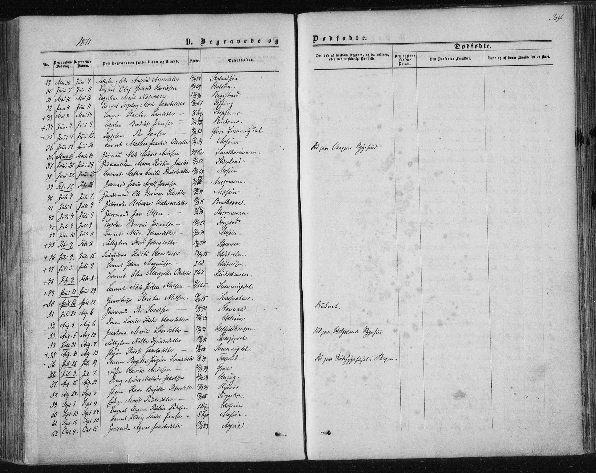Ministerialprotokoller, klokkerbøker og fødselsregistre - Nordland, SAT/A-1459/820/L0294: Ministerialbok nr. 820A15, 1866-1879, s. 304
