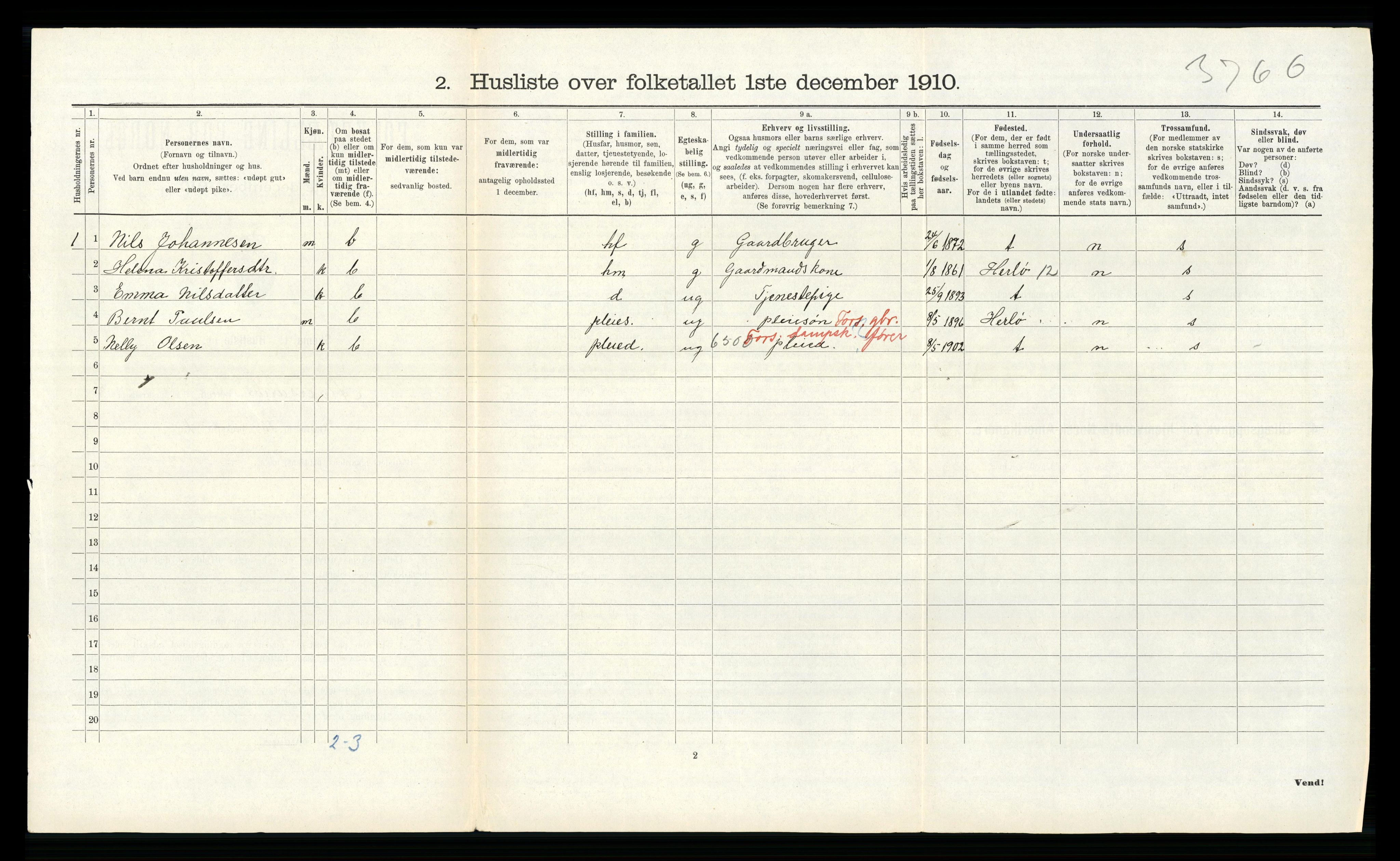RA, Folketelling 1910 for 1257 Alversund herred, 1910, s. 201