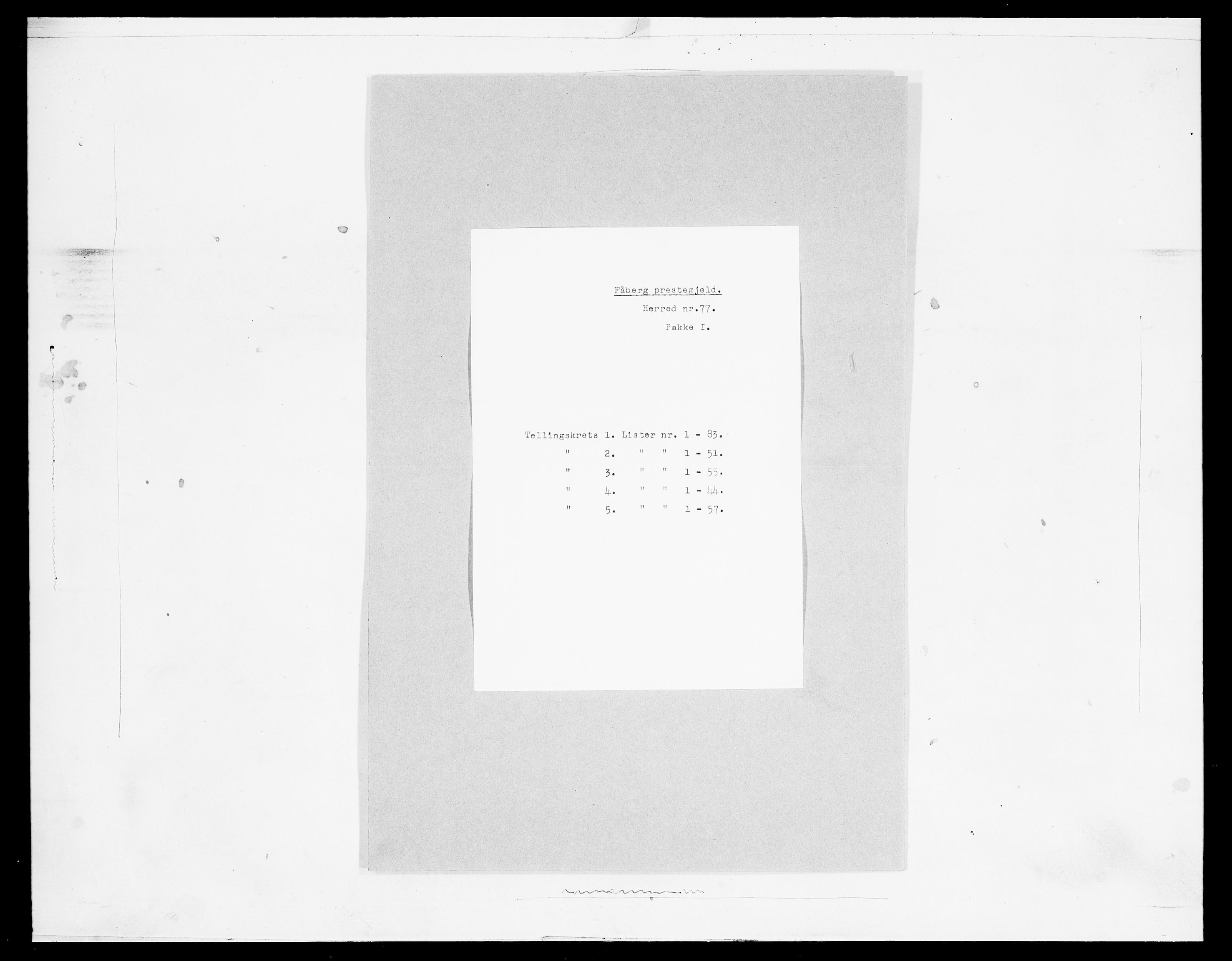 SAH, Folketelling 1875 for 0524L Fåberg prestegjeld, Fåberg sokn og Lillehammer landsokn, 1875, s. 109