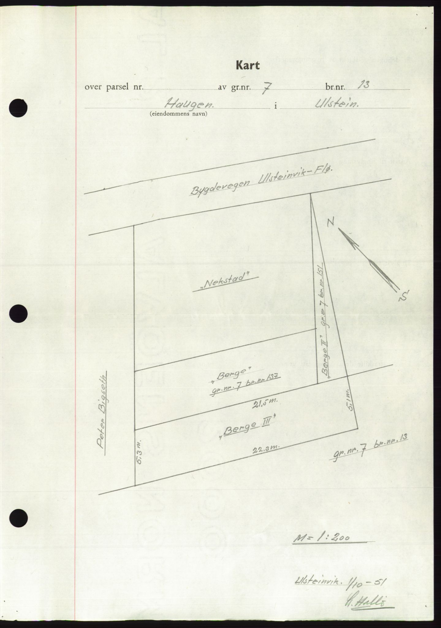 Søre Sunnmøre sorenskriveri, AV/SAT-A-4122/1/2/2C/L0090: Pantebok nr. 16A, 1951-1951, Dagboknr: 1789/1951
