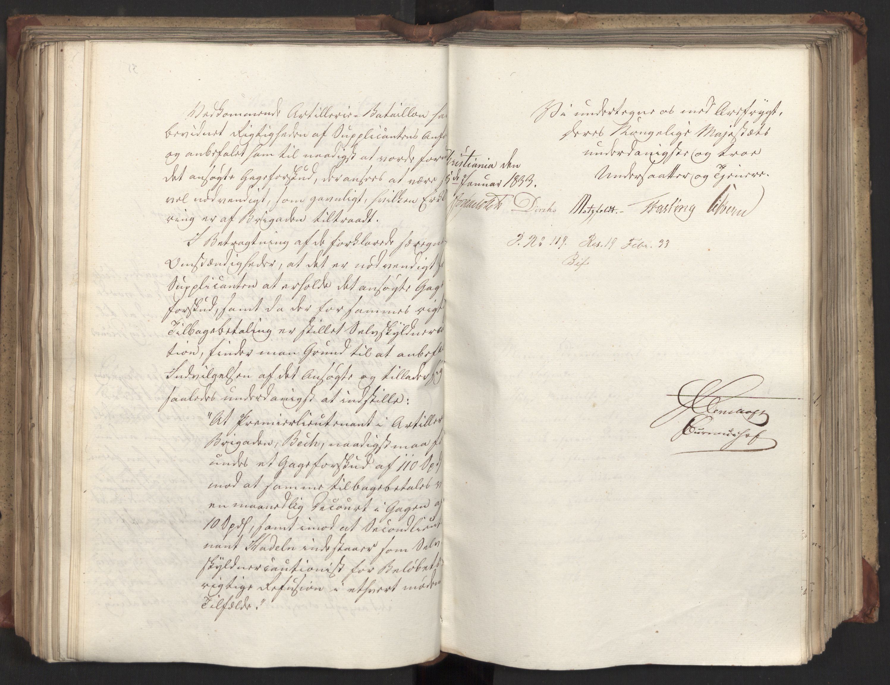 Statsrådsavdelingen i Stockholm, AV/RA-S-1003/D/Da/L0082: Regjeringsinnstillinger nr. 2858-2979, 1833, s. 280