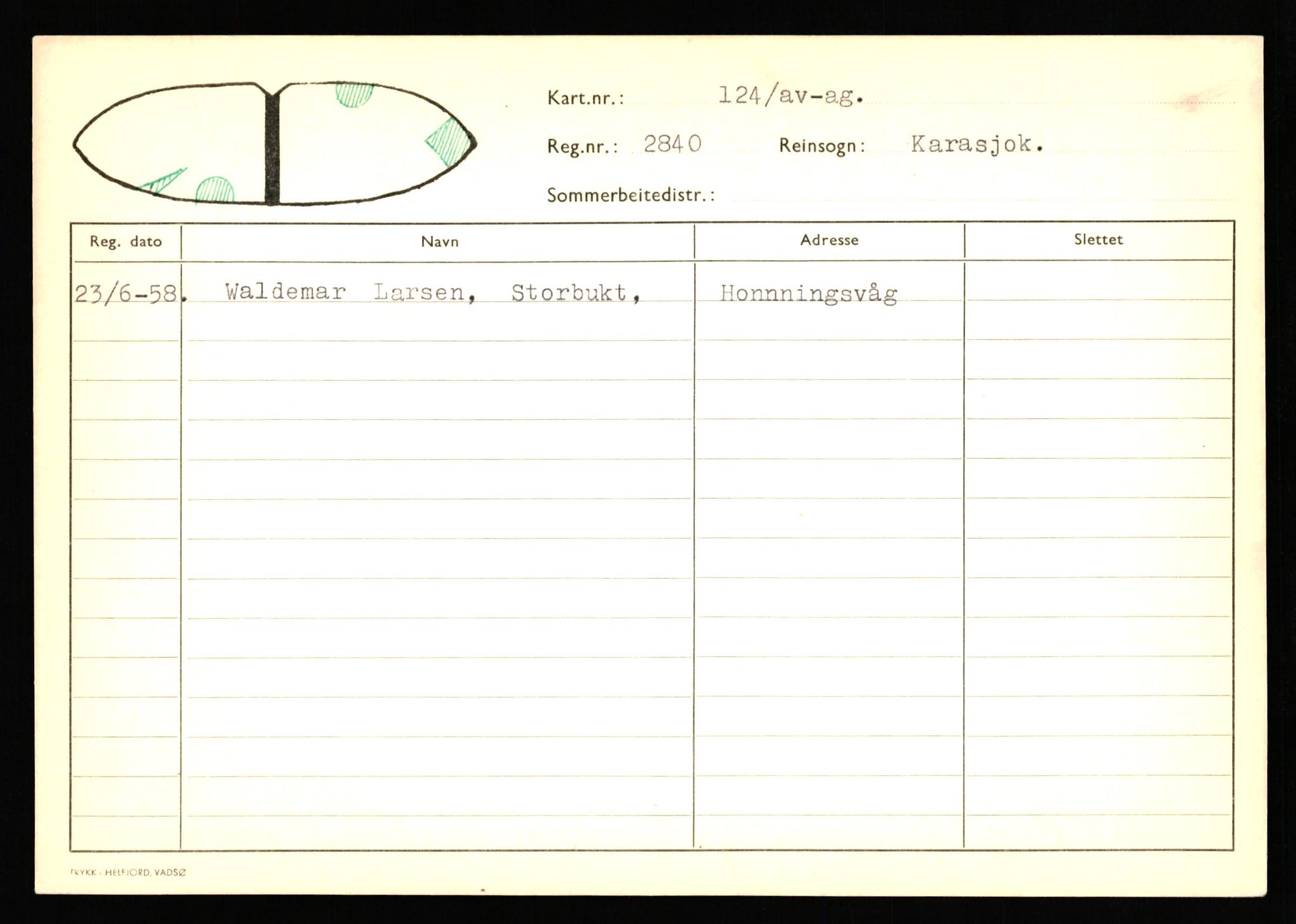 Lappefogden i Finnmark/Reindriftsforvaltningen Øst-Finnmark, AV/SATØ-S-1461/G/Ge/Gea/L0006: Slettede reinmerker, 1934-1992, s. 55