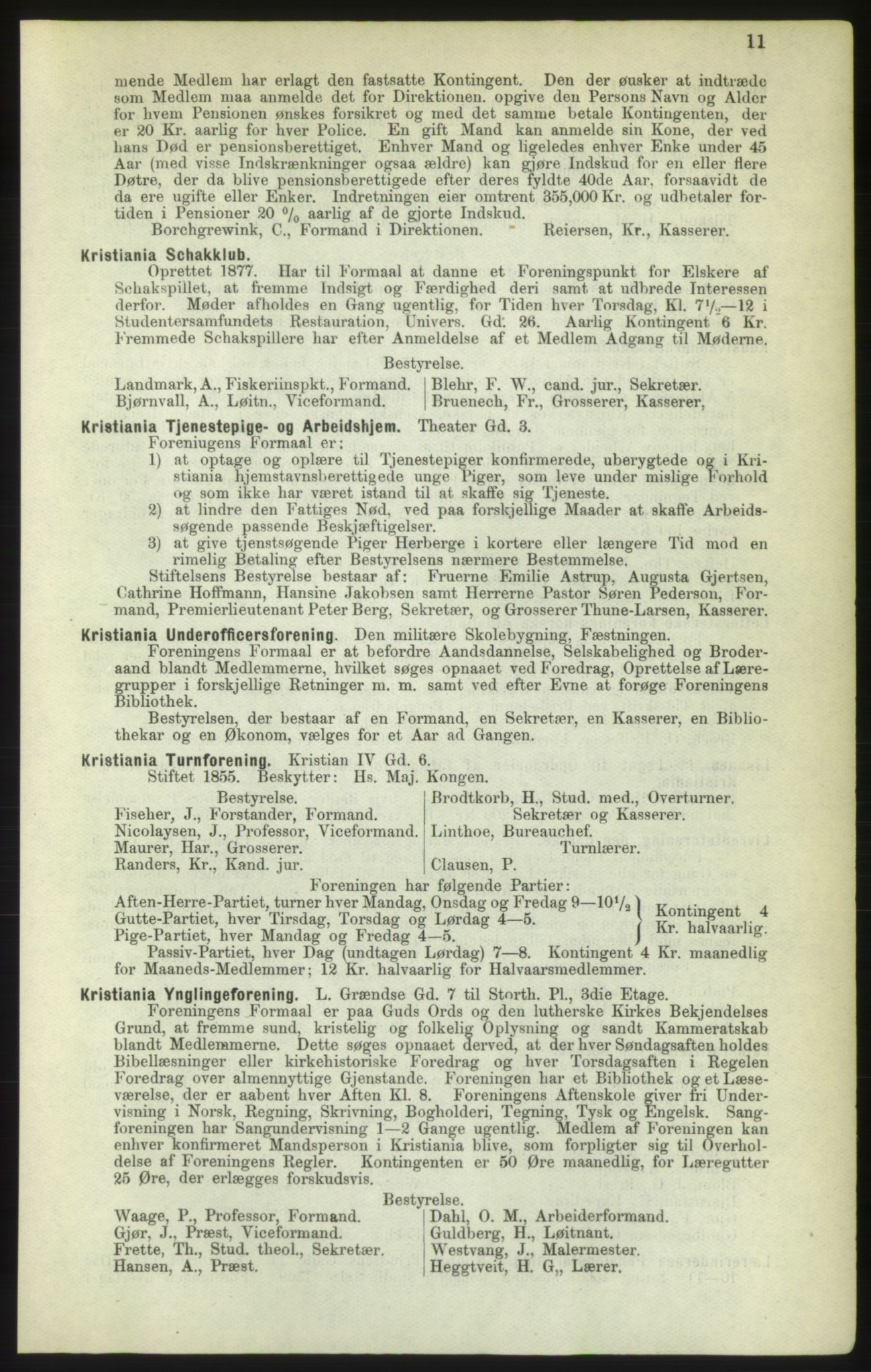 Kristiania/Oslo adressebok, PUBL/-, 1882, s. 11