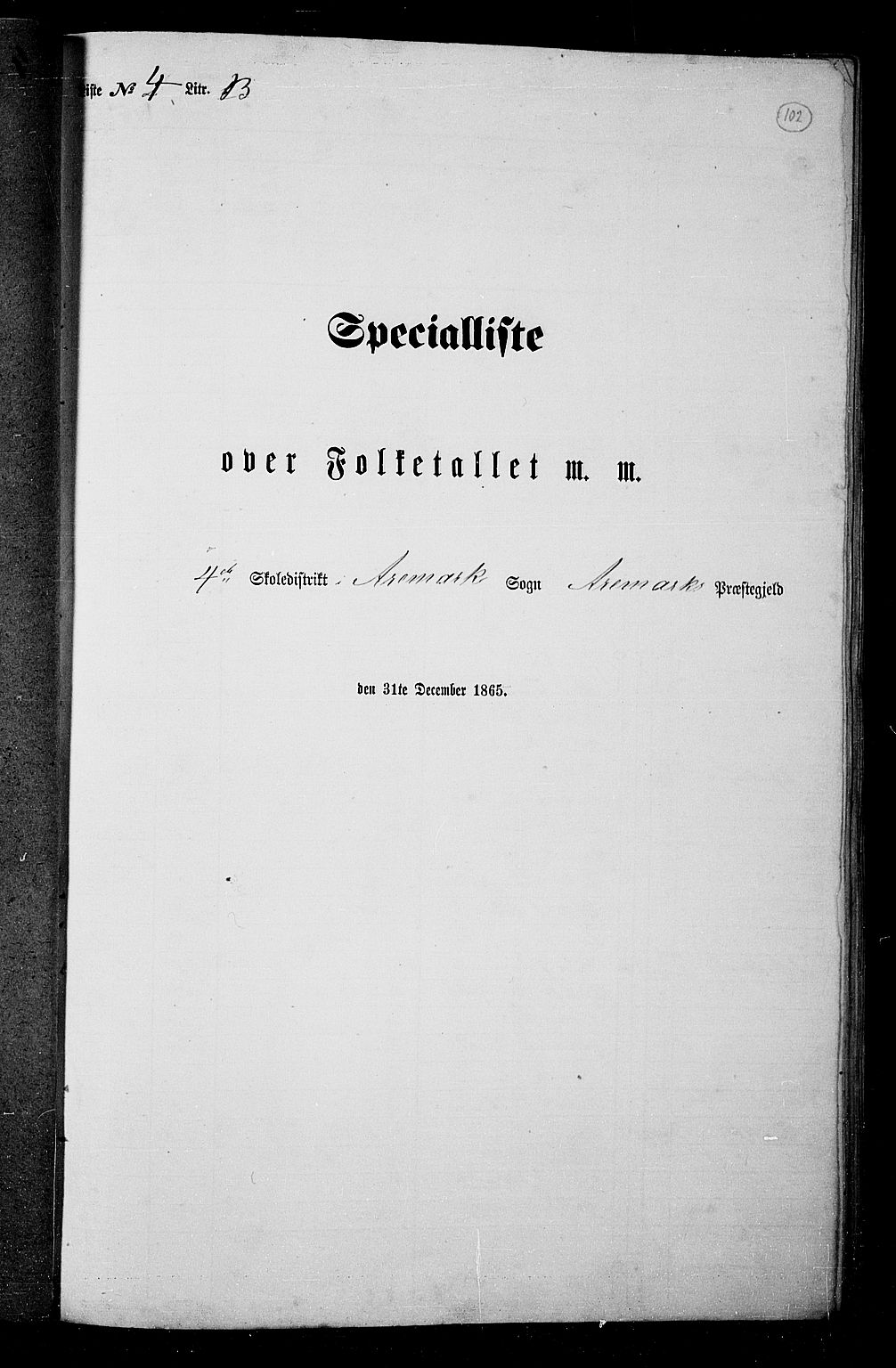 RA, Folketelling 1865 for 0118P Aremark prestegjeld, 1865, s. 93