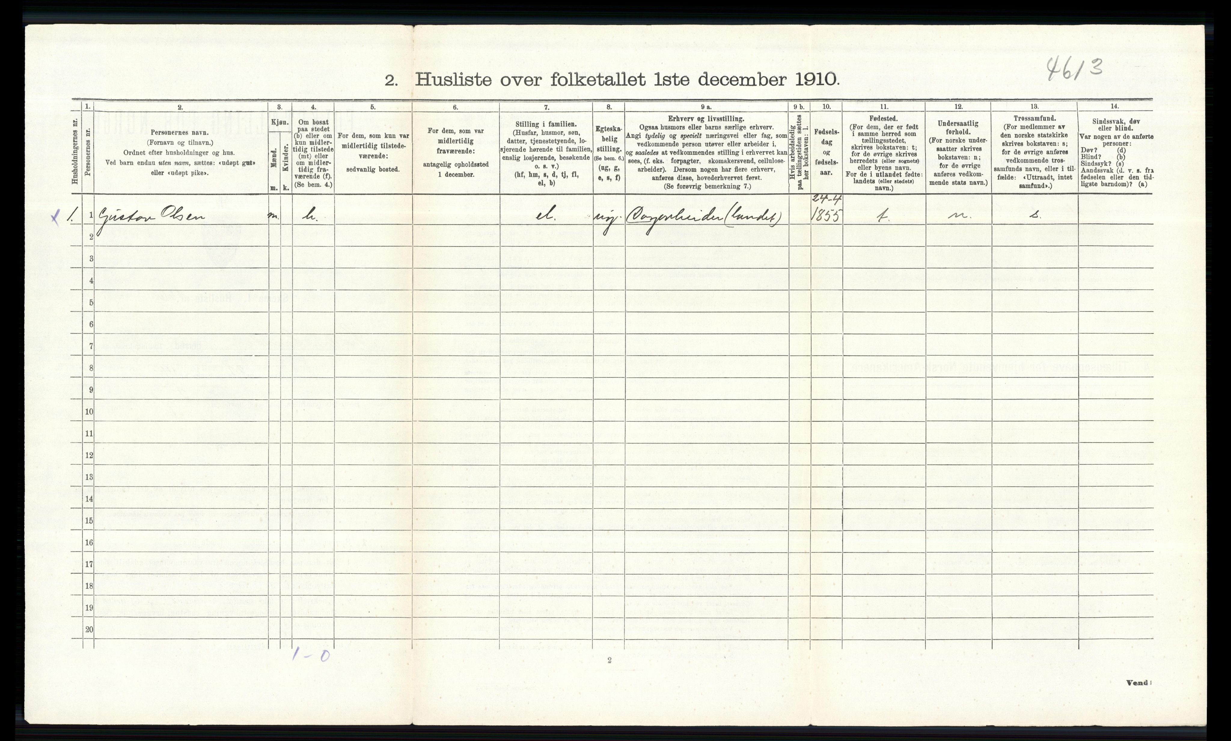 RA, Folketelling 1910 for 0536 Søndre Land herred, 1910, s. 371