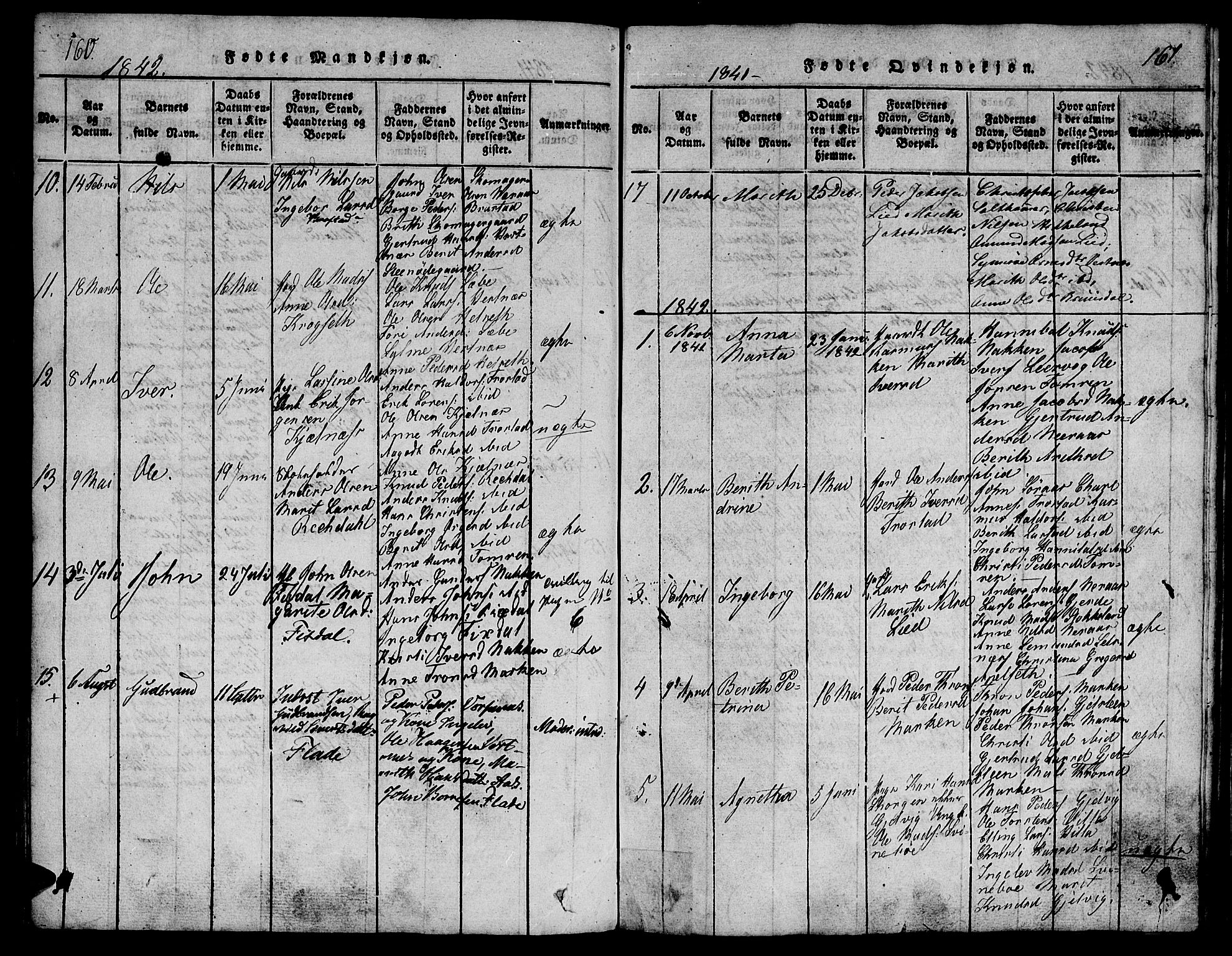 Ministerialprotokoller, klokkerbøker og fødselsregistre - Møre og Romsdal, AV/SAT-A-1454/539/L0528: Ministerialbok nr. 539A01, 1818-1847, s. 160-161