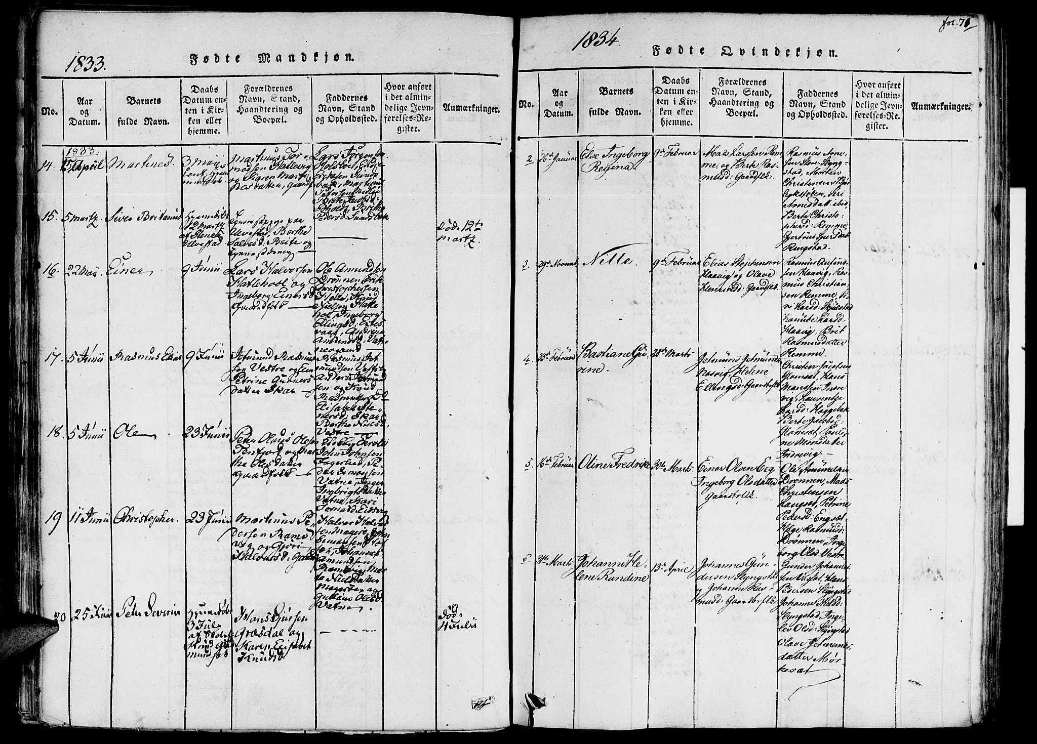 Ministerialprotokoller, klokkerbøker og fødselsregistre - Møre og Romsdal, SAT/A-1454/524/L0351: Ministerialbok nr. 524A03, 1816-1838, s. 71