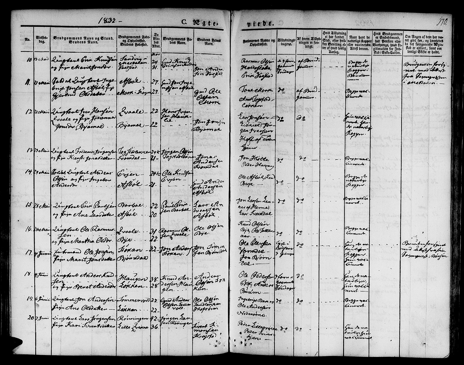 Ministerialprotokoller, klokkerbøker og fødselsregistre - Sør-Trøndelag, AV/SAT-A-1456/668/L0804: Ministerialbok nr. 668A04, 1826-1839, s. 170