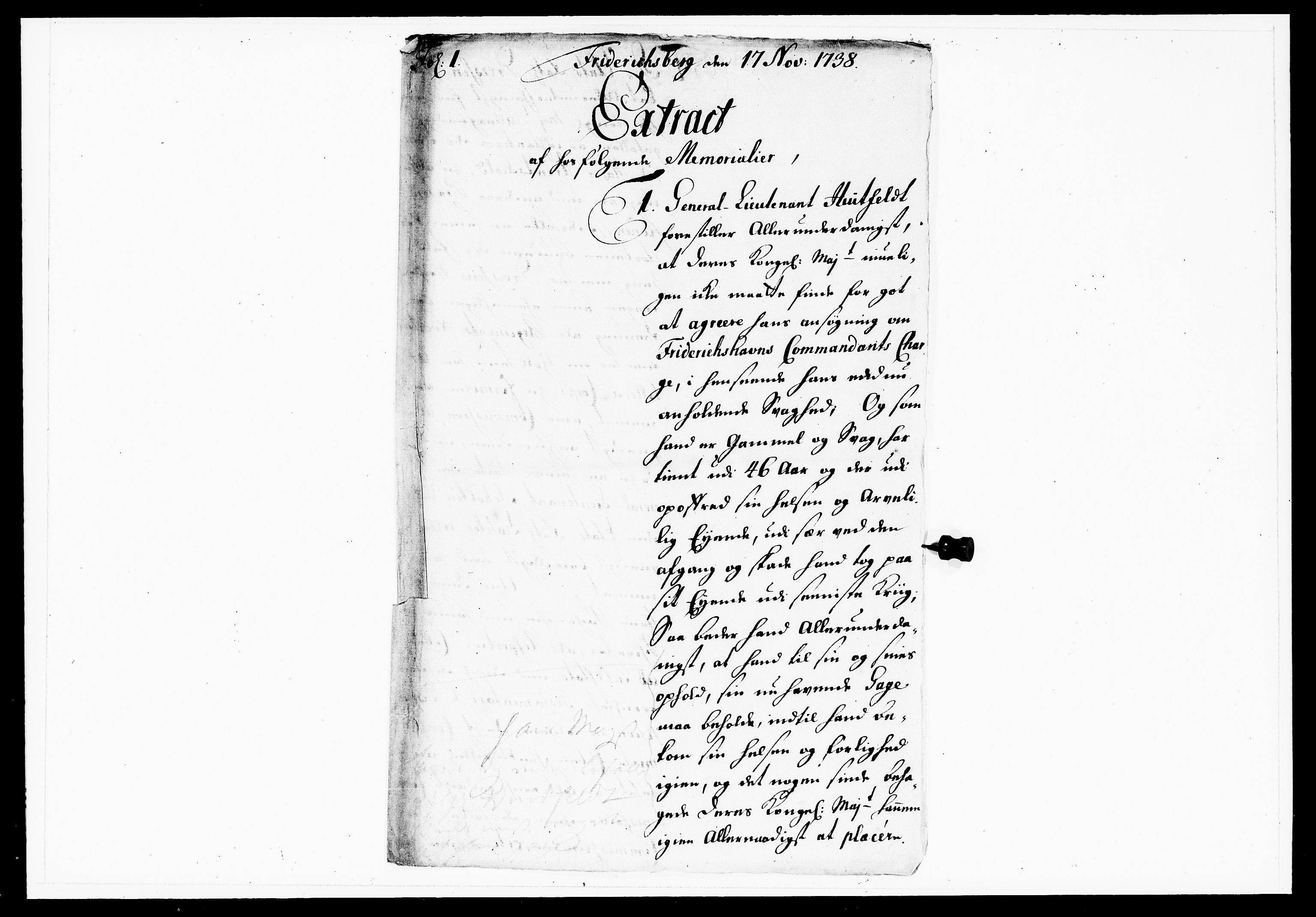 Krigskollegiet, Krigskancelliet, DRA/A-0006/-/1143-1150: Refererede sager, 1738, s. 487
