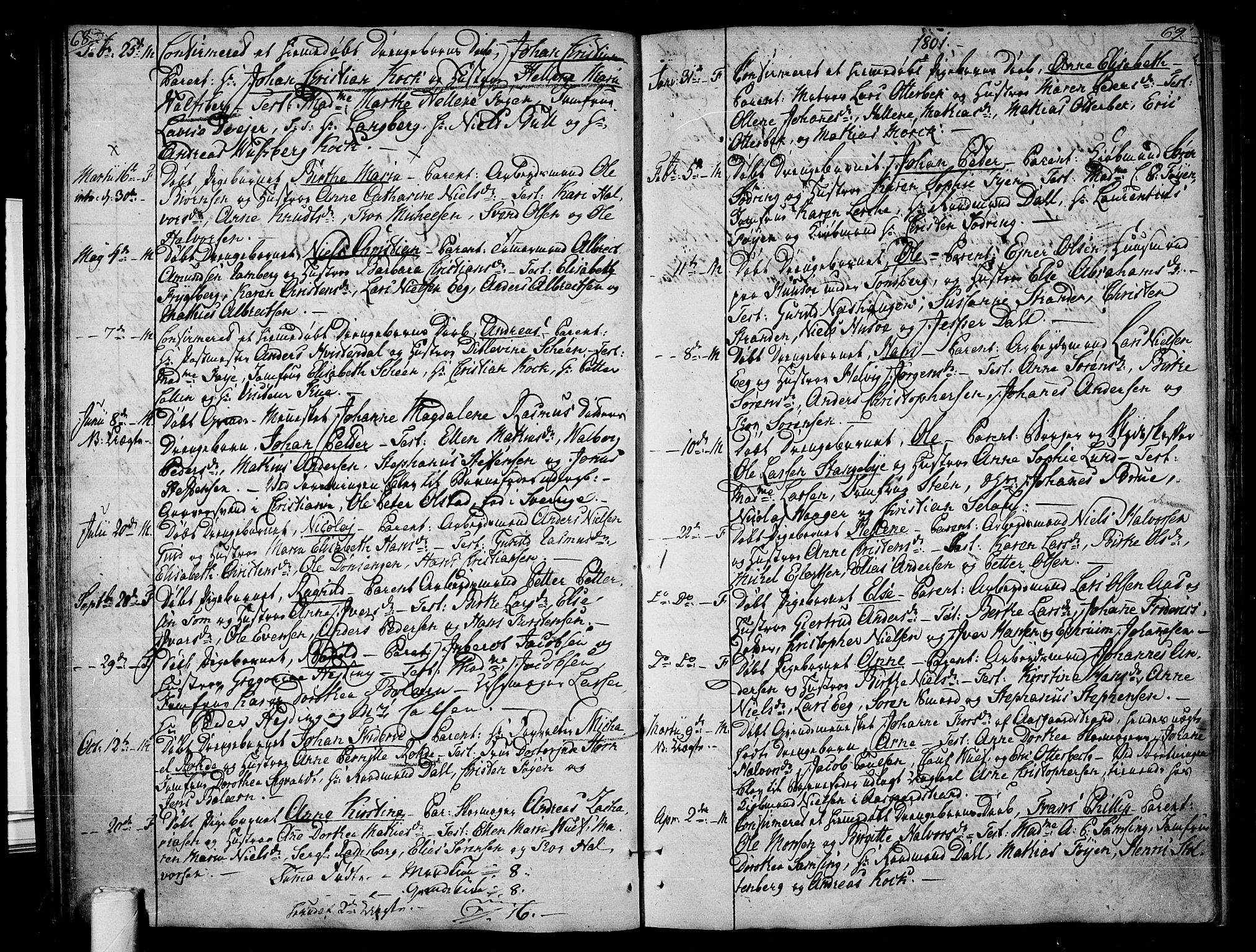 Tønsberg kirkebøker, AV/SAKO-A-330/F/Fb/L0002: Ministerialbok nr. II 2, 1797-1809, s. 68-69