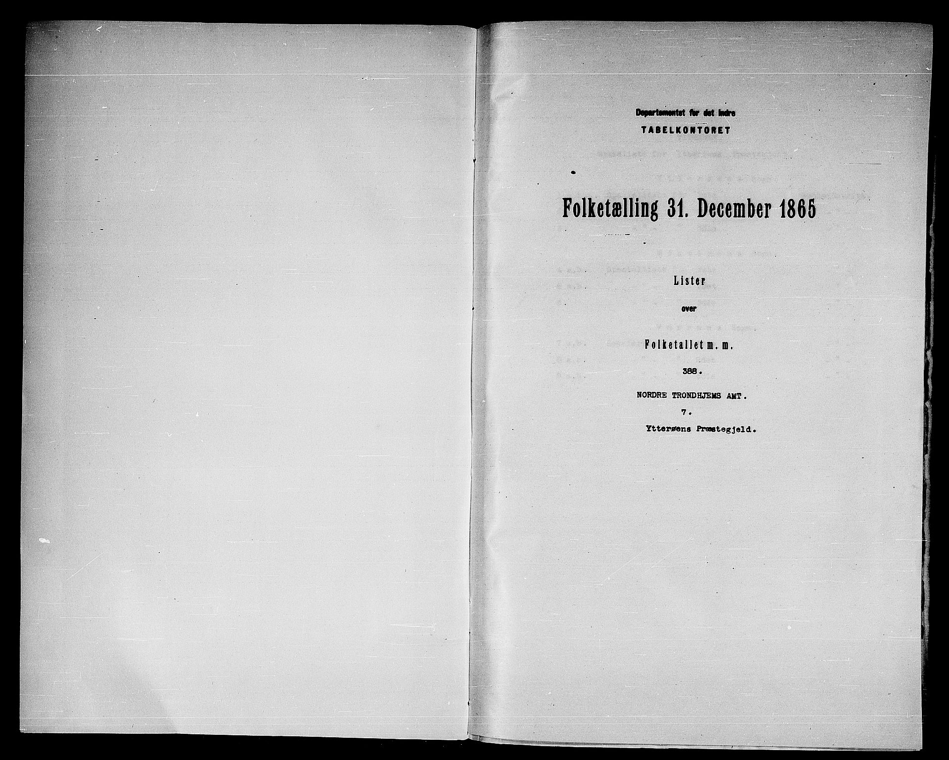 RA, Folketelling 1865 for 1722P Ytterøy prestegjeld, 1865, s. 3