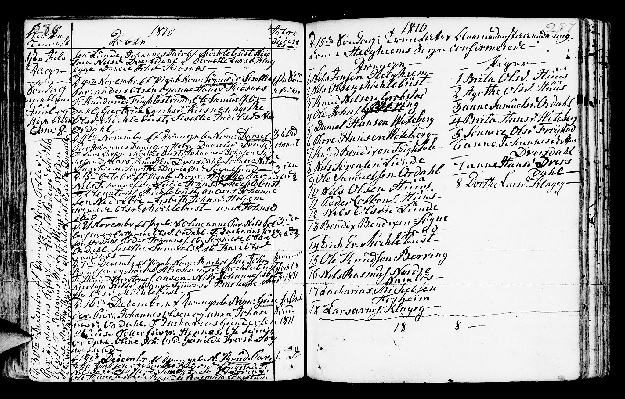 Jølster sokneprestembete, AV/SAB-A-80701/H/Haa/Haaa/L0006: Ministerialbok nr. A 6, 1790-1821, s. 286-287